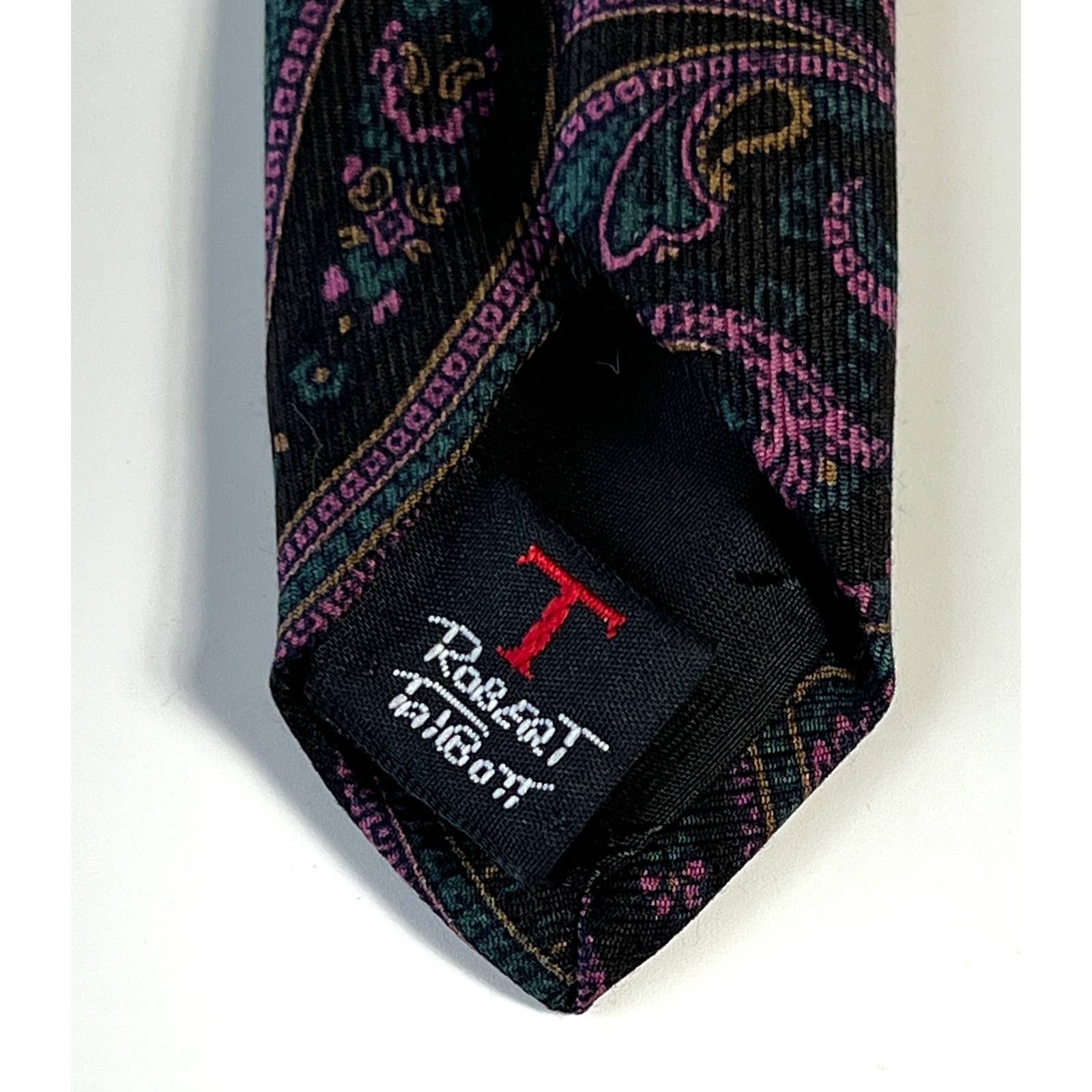 Robert Talbott Robert Talbott Men's Tie USA Made Black Paisley Silk Necktie Size ONE SIZE - 9 Thumbnail