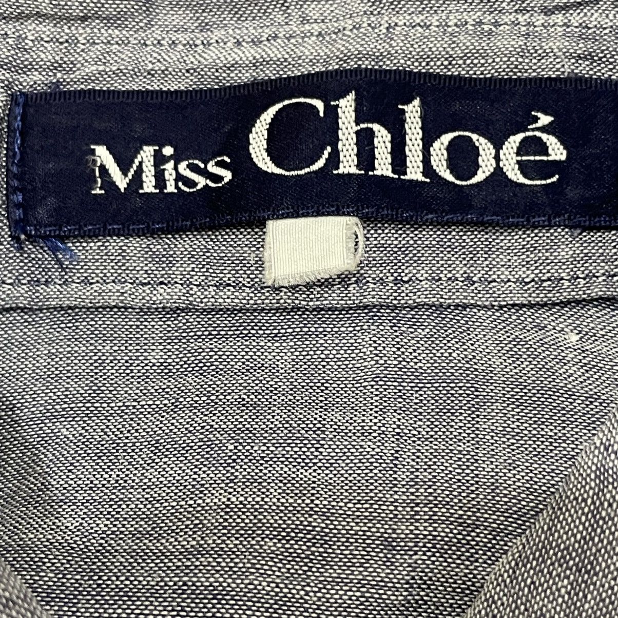 Chloe Miss Chloé Gray Chambray Linen Oversized Button Up Size L / US 10 / IT 46 - 5 Thumbnail
