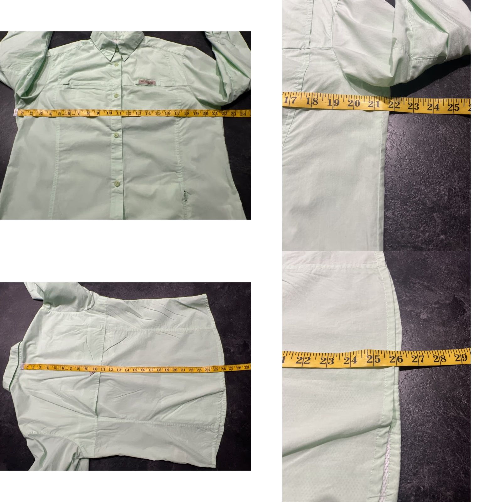 Vintage Columbia Shirt Womens L Green Breathable Lightweight PFG Short Sleeve Button-Up Fish Pockets Size L / US 10 / IT 46 - 8 Thumbnail