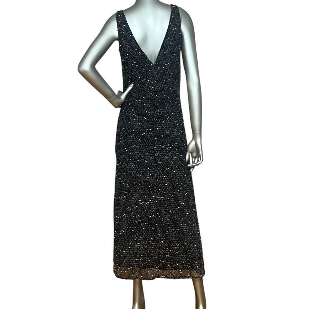 Zara ZARA Black Mesh Slip Midi Dress Size S (003) Size S / US 4 / IT 40 - 7 Thumbnail