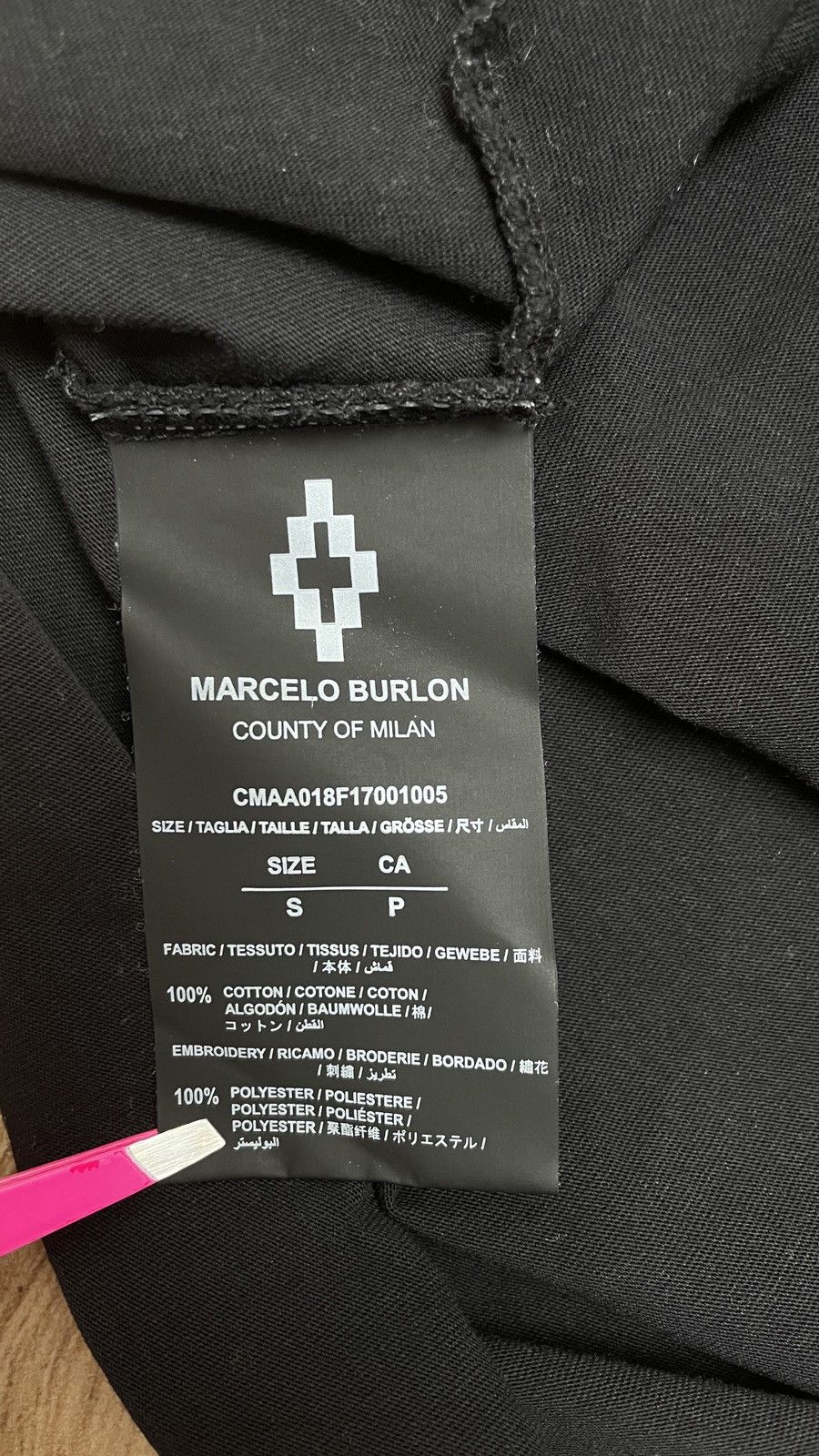 Designer × Marcelo Burlon Marcelo Burlon County of Milan Black Genek T-Shirt Size US S / EU 44-46 / 1 - 7 Thumbnail