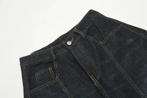 Japanese Brand × Jean Men's street loose wide-leg letters embroidered washed jeans Size US 32 / EU 48 - 4 Thumbnail