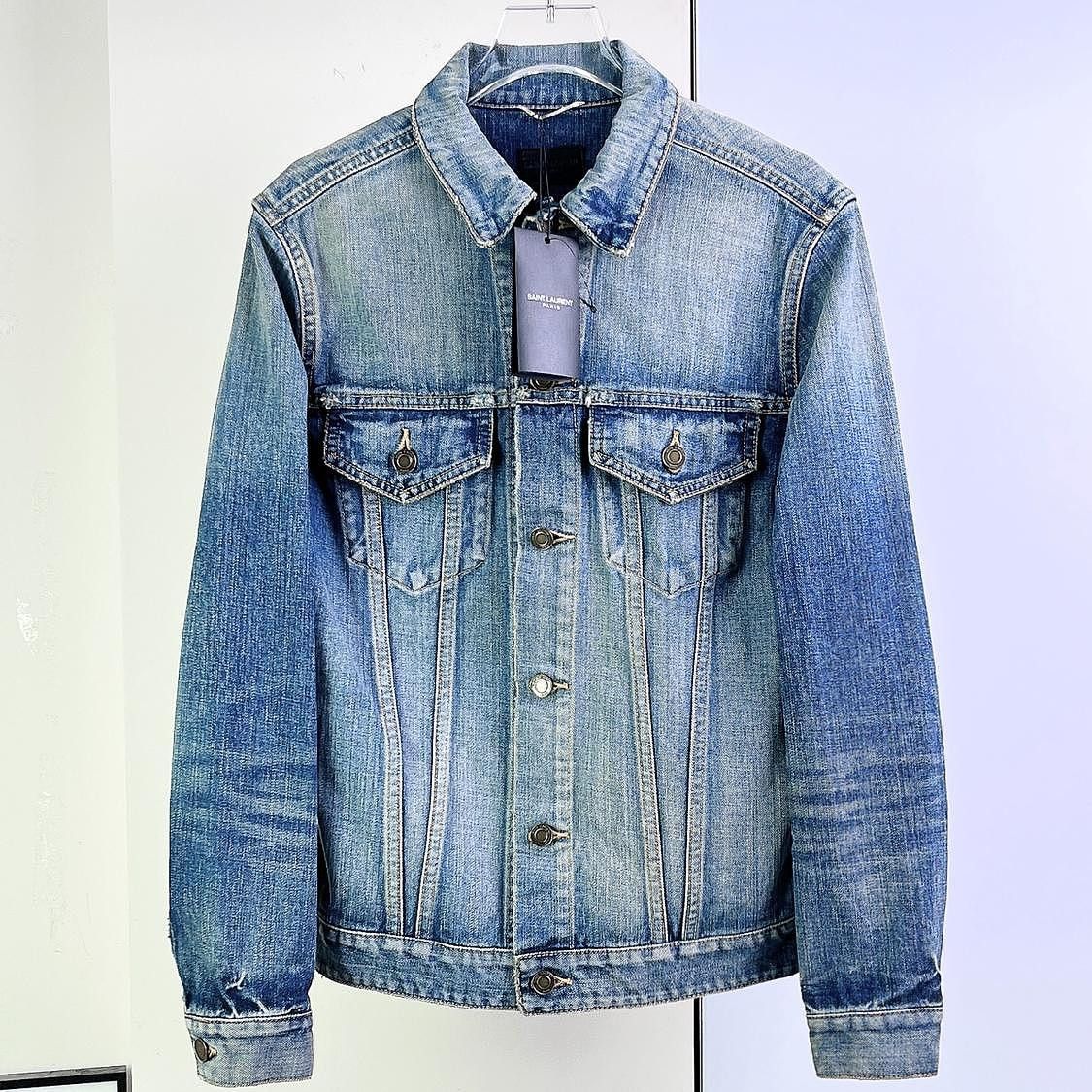 Saint Laurent Paris Saint Laurent Shark Embroidery Denim Jacket Size S Size S / US 4 / IT 40 - 1 Thumbnail