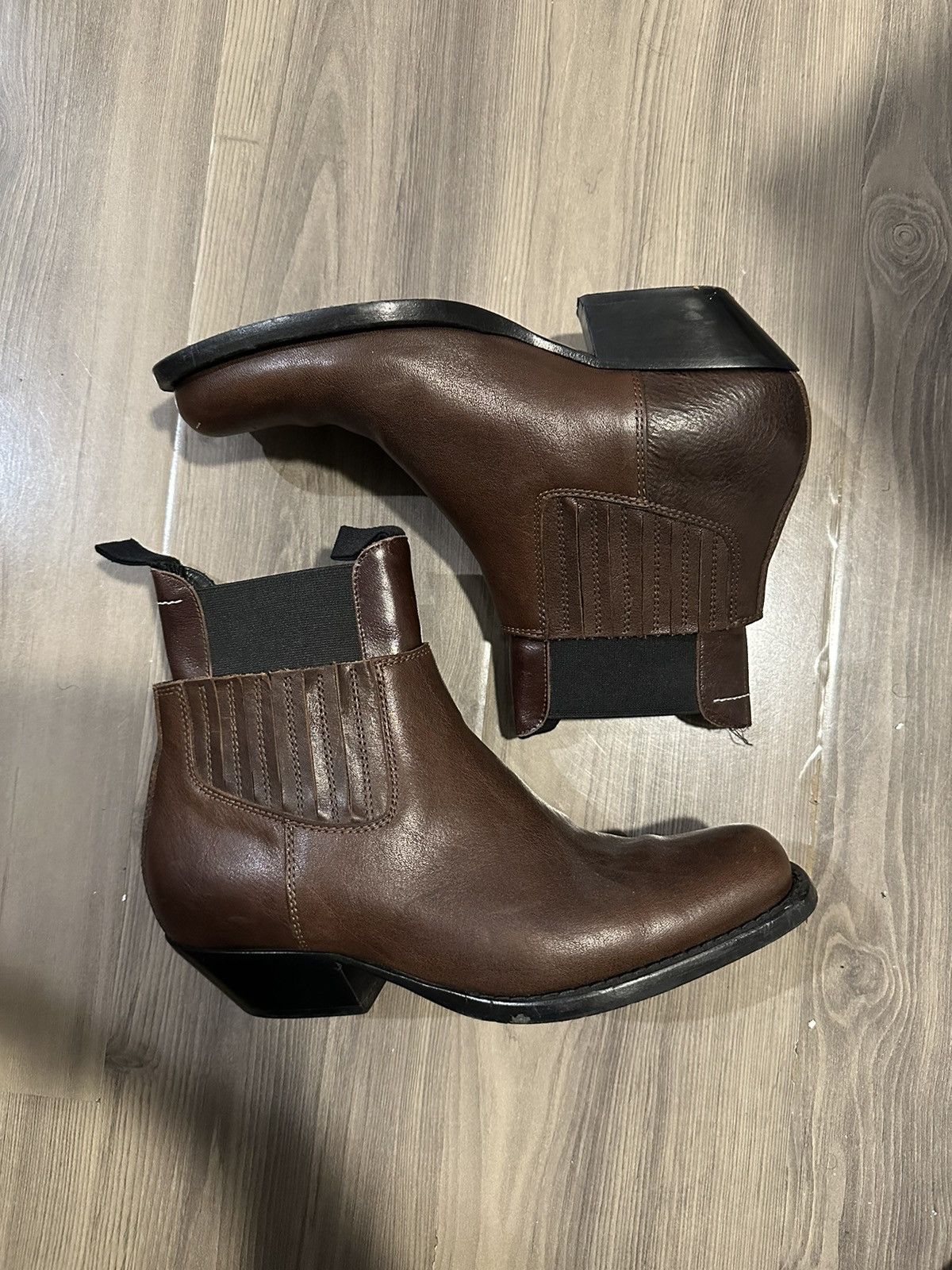 image of Maison Margiela Mm6 Hybrid Chelsea/cowboy Boot in Brown, Women's (Size 9)