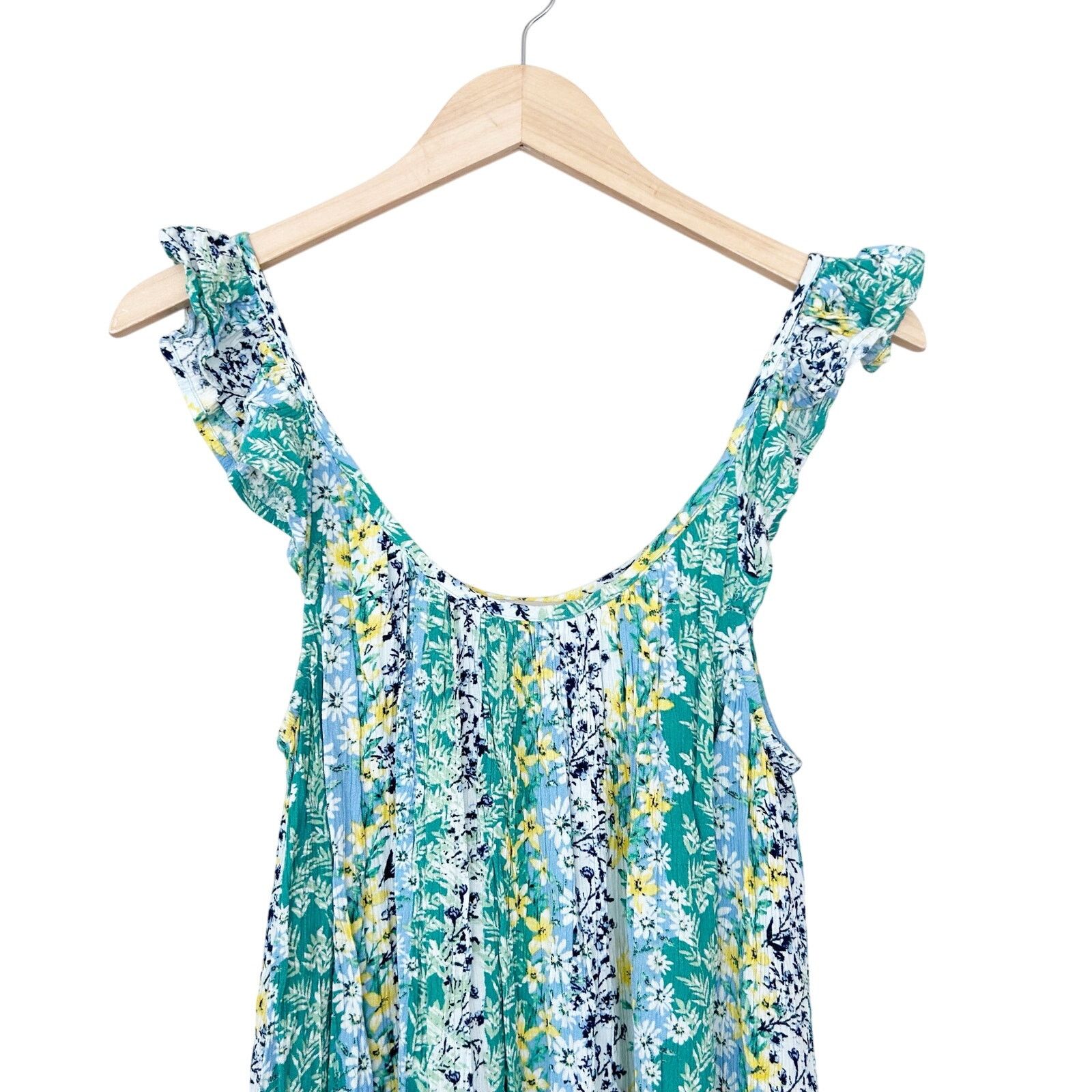 Loft Loft Green Yellow Floral Sleeveless Long Dress Sz S Size S / US 4 / IT 40 - 2 Thumbnail