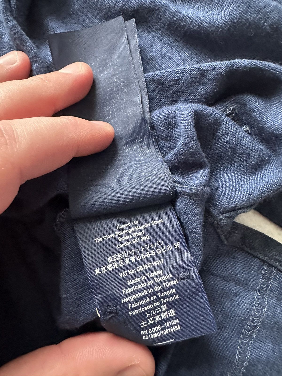 Designer × Hackett Hackett long sleeve t-shirt linen dark blue size L Size US L / EU 52-54 / 3 - 13 Thumbnail