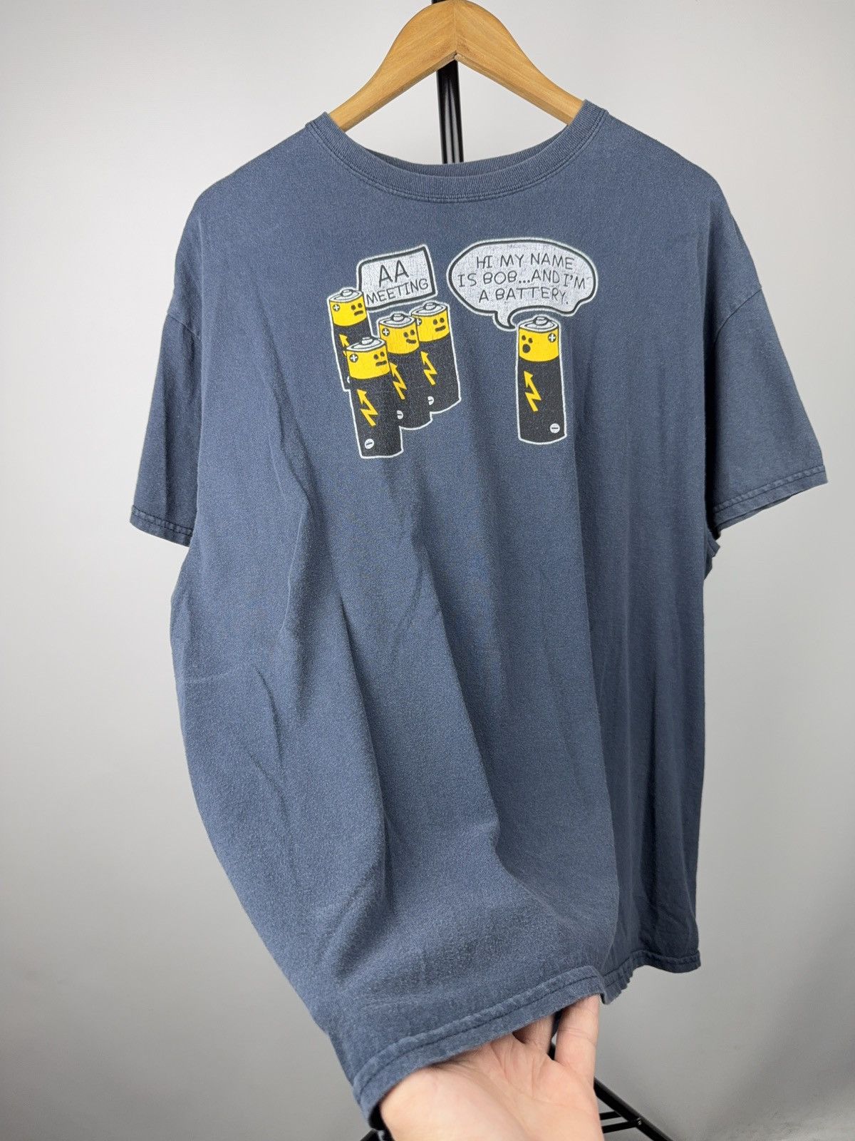 Vintage 00s Funny AA Battery Meeting Graphic Tee Bob Joke T-Shirt Size US L / EU 52-54 / 3 - 2 Thumbnail