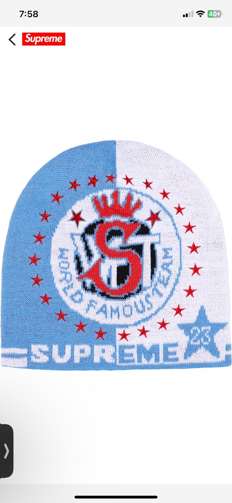 Supreme, Accessories, Supreme New Era Gems Beanie Blue