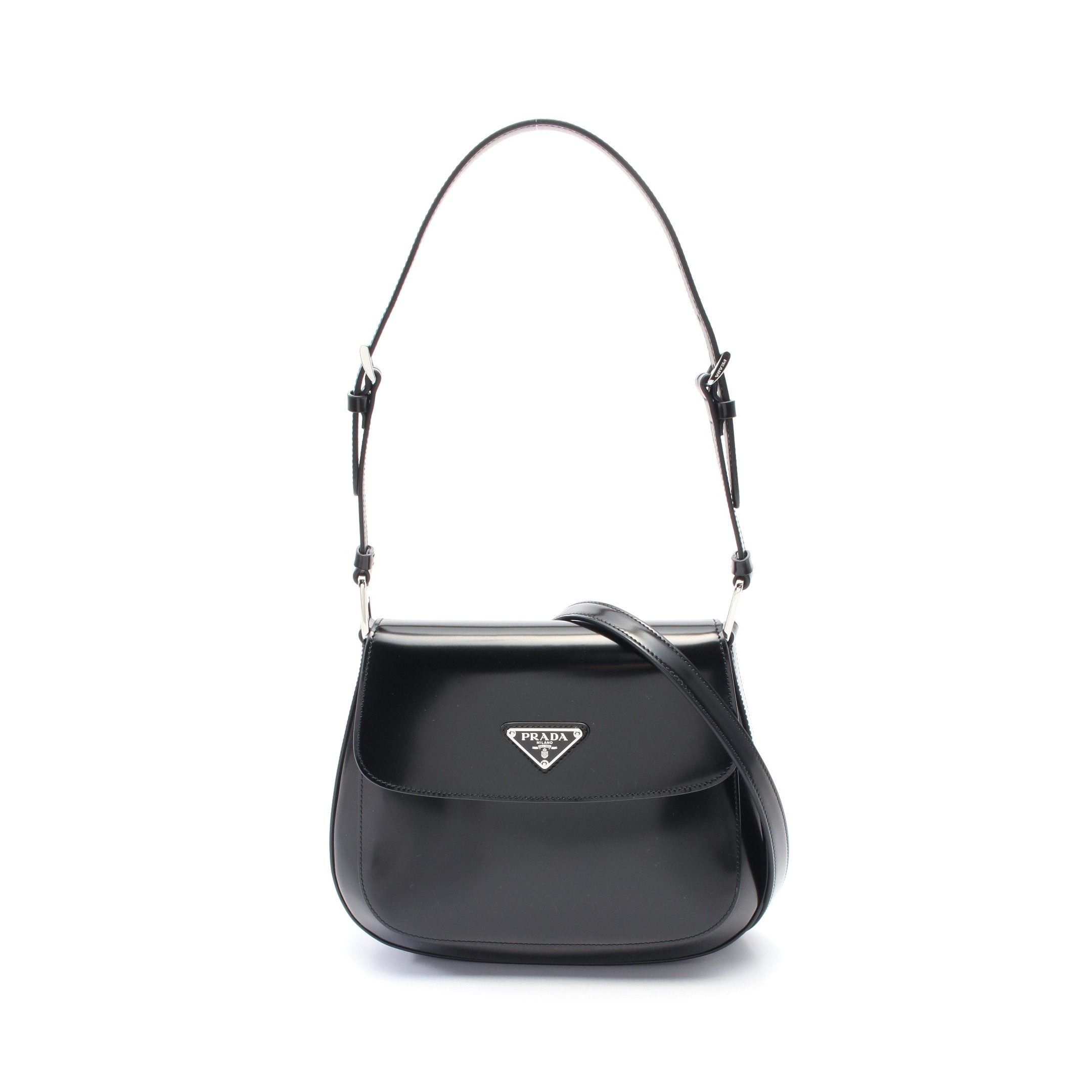 Prada Prada Pattina One Shoulder Bag Leather Black Size ONE SIZE - 1 Thumbnail