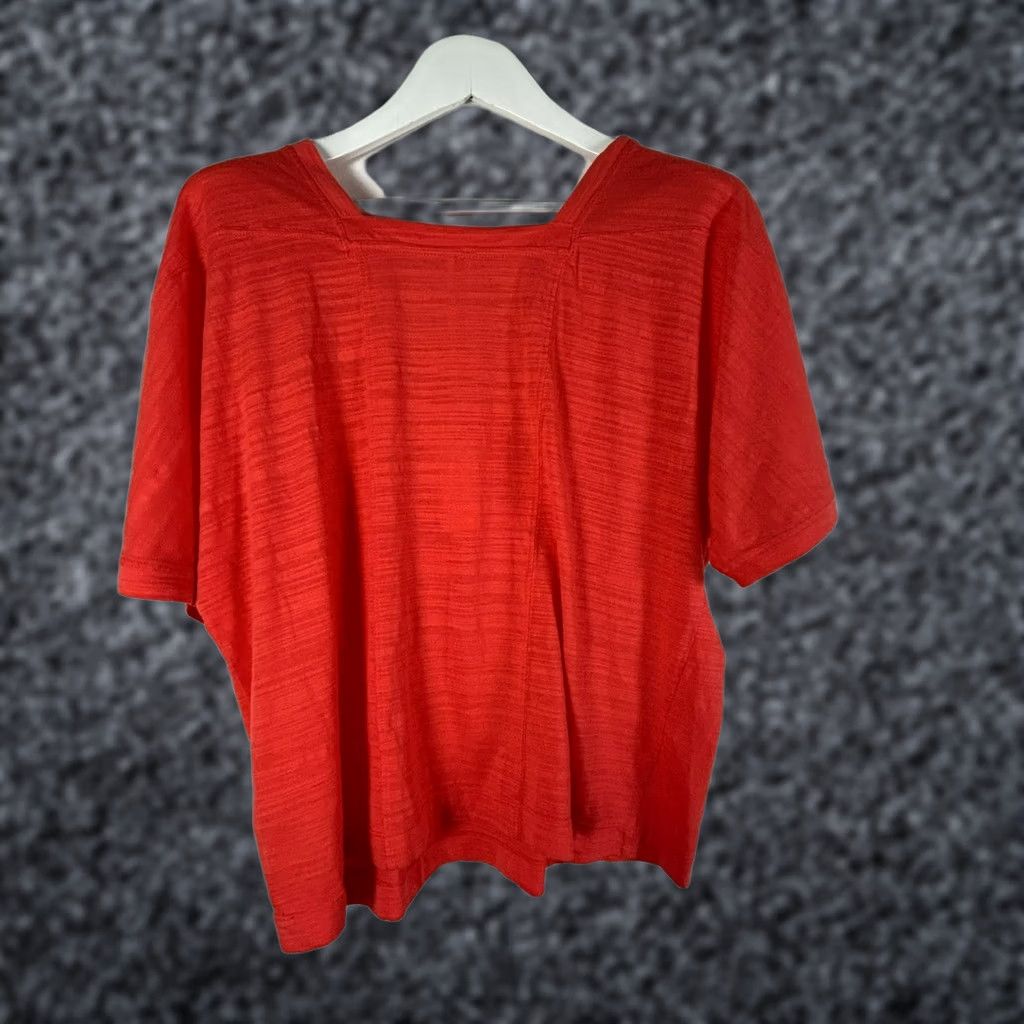 Anthropologie Anthropologie Women's Square Neck Short Sleeve Casual Blouse Red Medium NWT Size M / US 6-8 / IT 42-44 - 1 Thumbnail