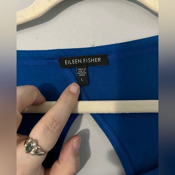 Eileen Fisher Eileen Fisher Cut-Out Oval Dress Stretch Jersey blue Sz XL Size L / US 10 / IT 46 - 2 Thumbnail