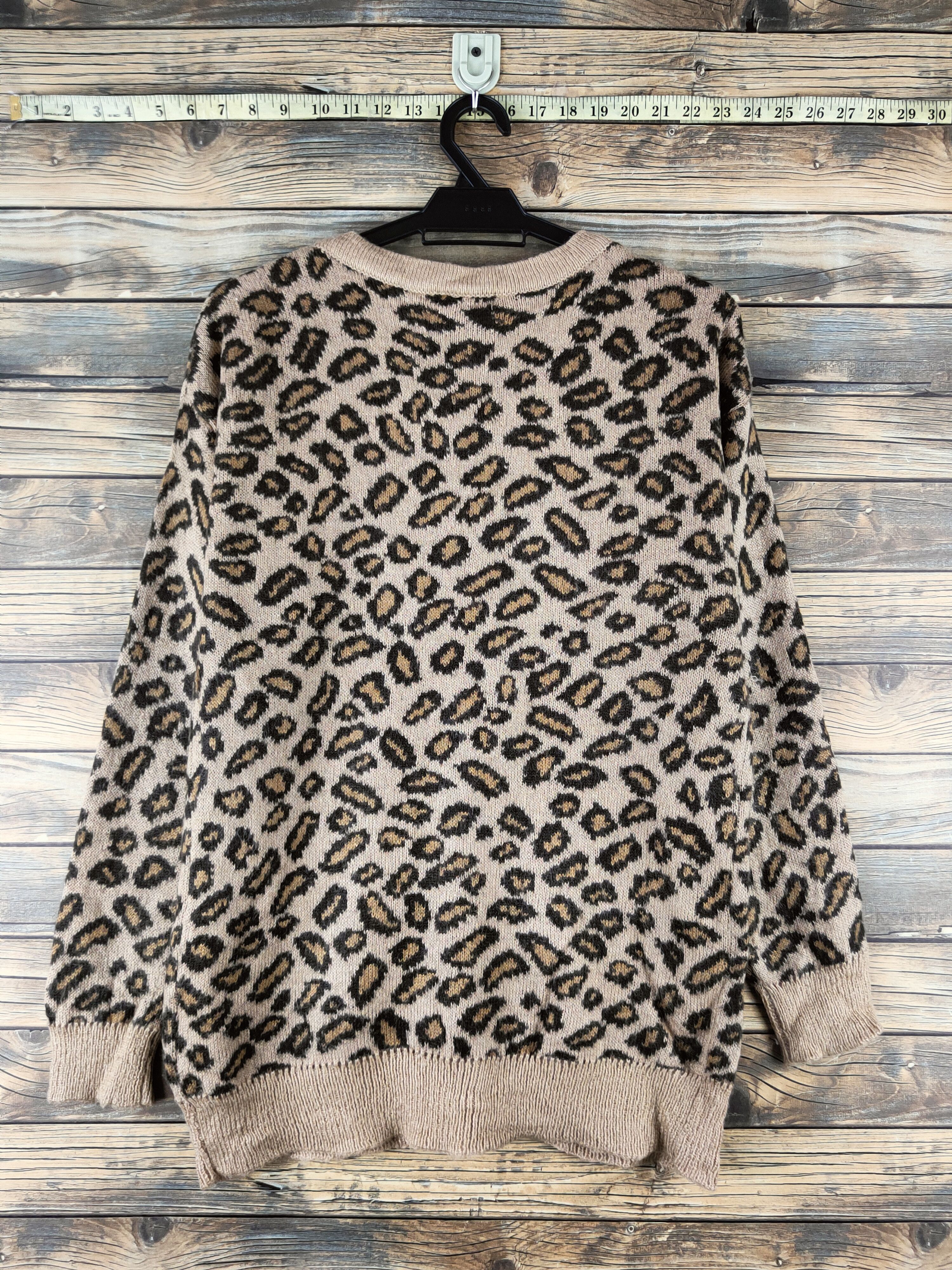 Japanese Brand DL E Hypen World Gallery cheetah Knitwear Cardigan #46-193 Size US M / EU 48-50 / 2 - 7 Thumbnail
