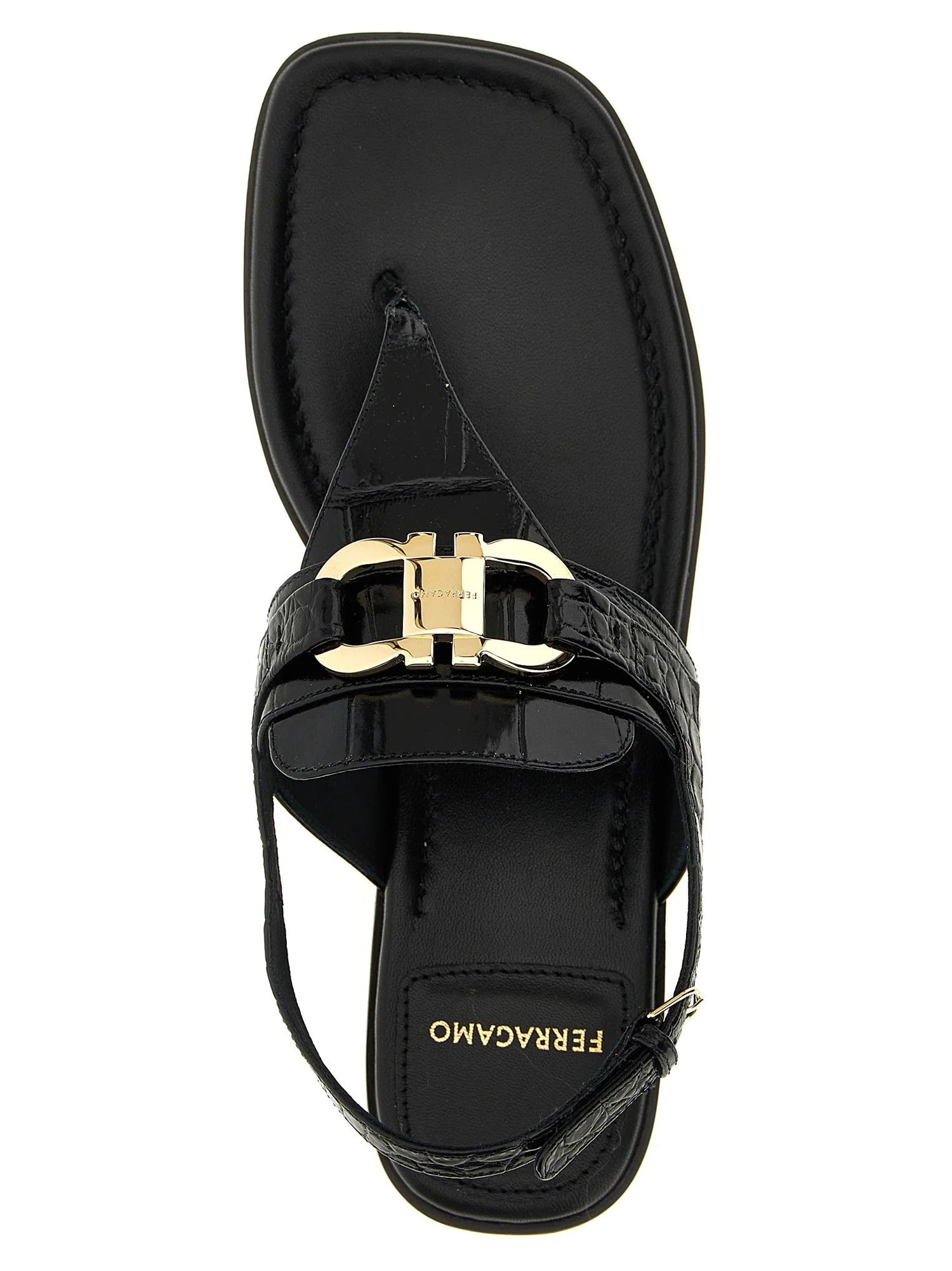 Salvatore Ferragamo o1s1rm0924 Lula Sandals in Black Size US 9.5 / IT 39.5 - 7 Thumbnail