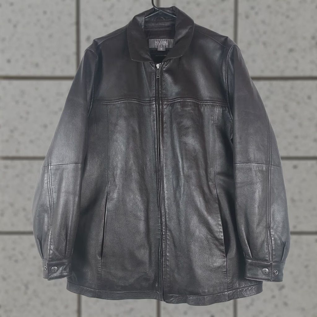 Vintage VINTAGE? Actually not vintage. Wilsons Leather Mens Medium Insulated Leather Jacket Full Zip Motorcycle Jacket Black 2020s? Size US M / EU 48-50 / 2 - 1 Thumbnail