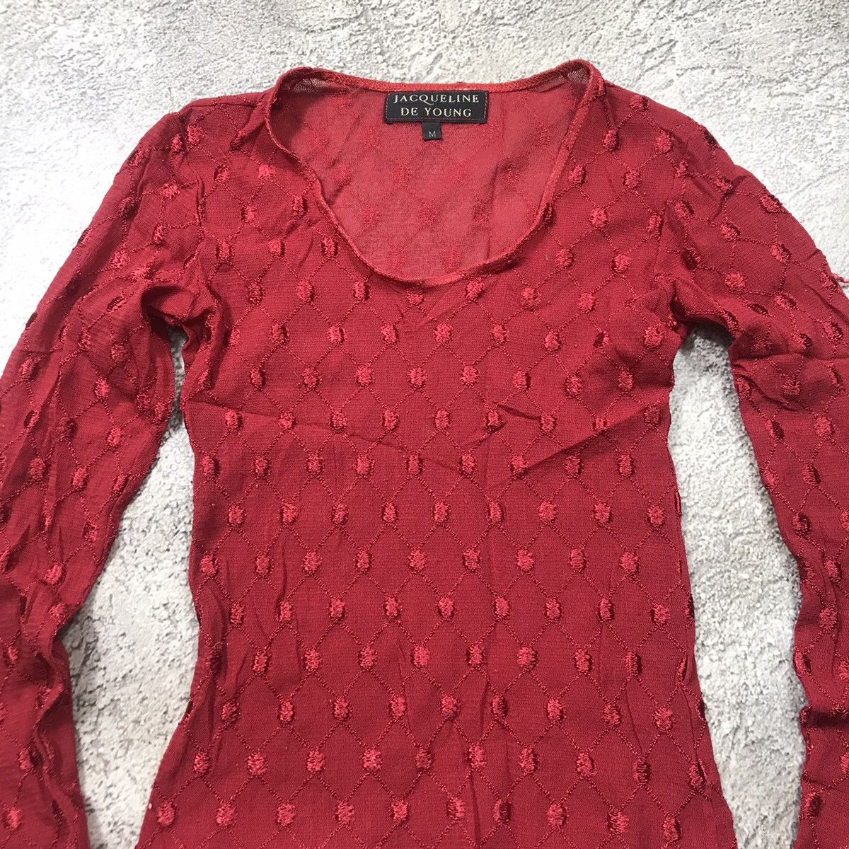 Vintage Vintage Y2K Mesh Textured Long Sleeve Top Avant Garde Logo S Size S / US 4 / IT 40 - 3 Thumbnail