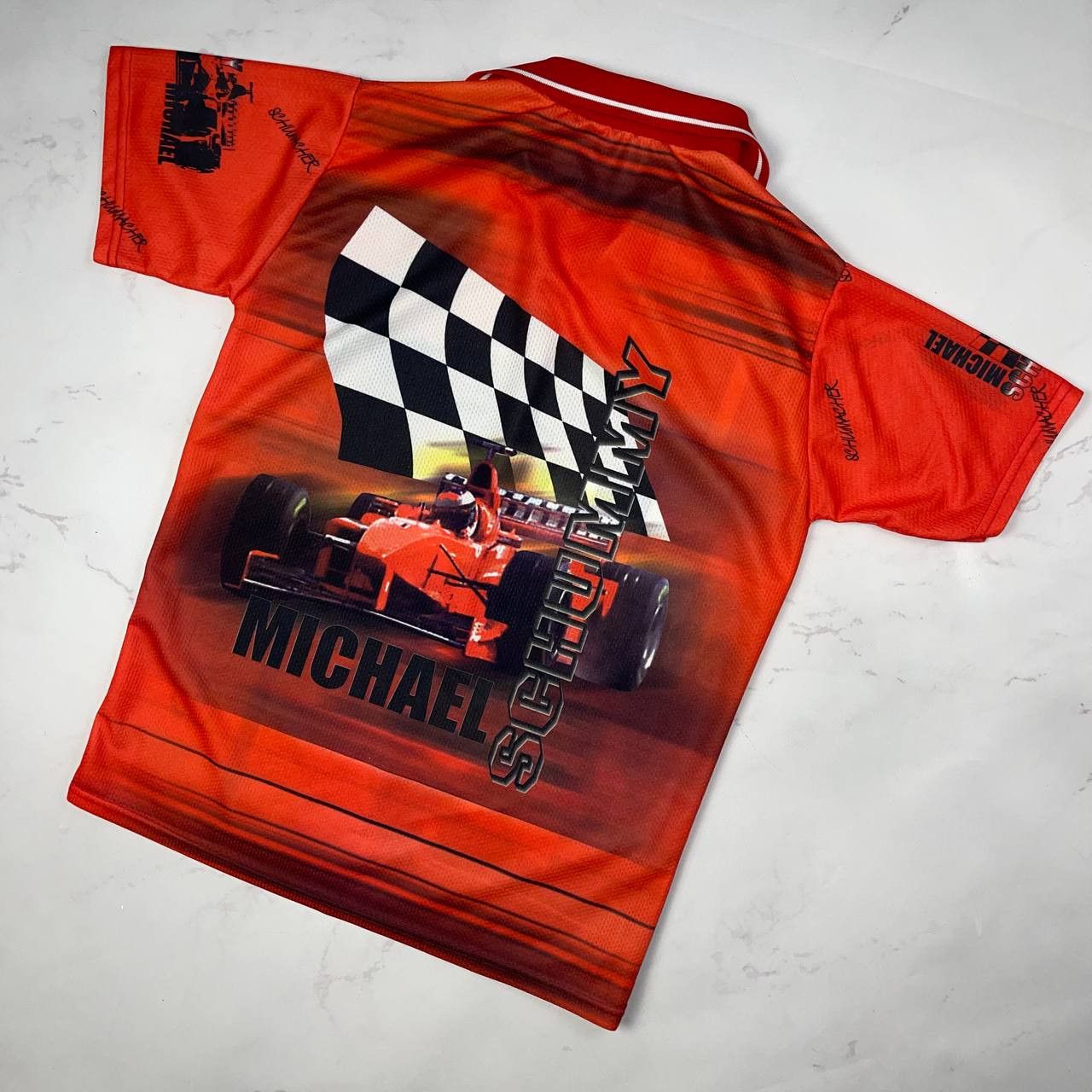 Vintage VINTAGE 90S F1 MICHAEL SCHUMACHER AOP JERSEY Size US M / EU 48-50 / 2 - 8 Thumbnail
