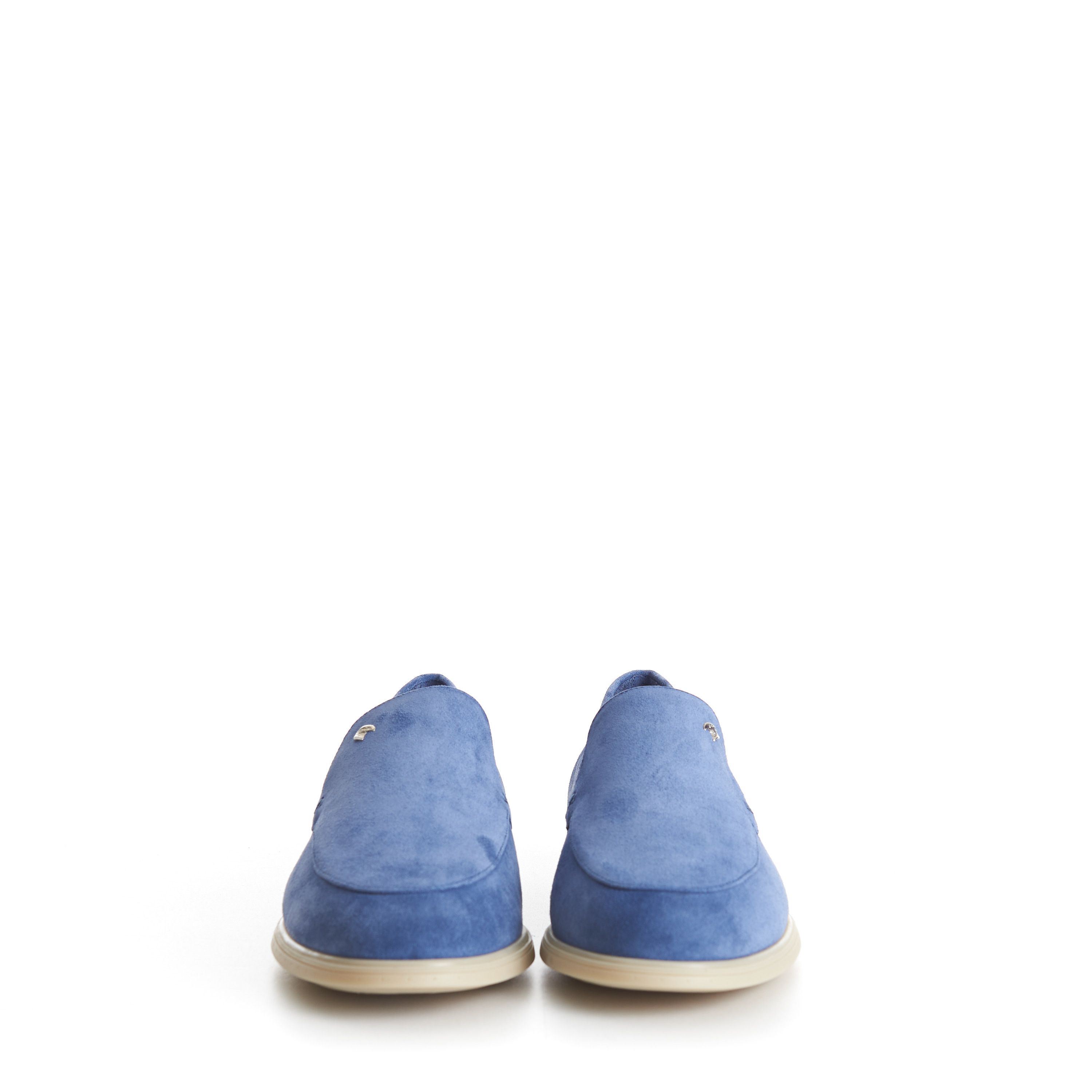 Stefano Ricci Blue Suede Slip-On Loafers - Eagle Head Application Size US 8.5 / EU 41-42 - 3 Thumbnail
