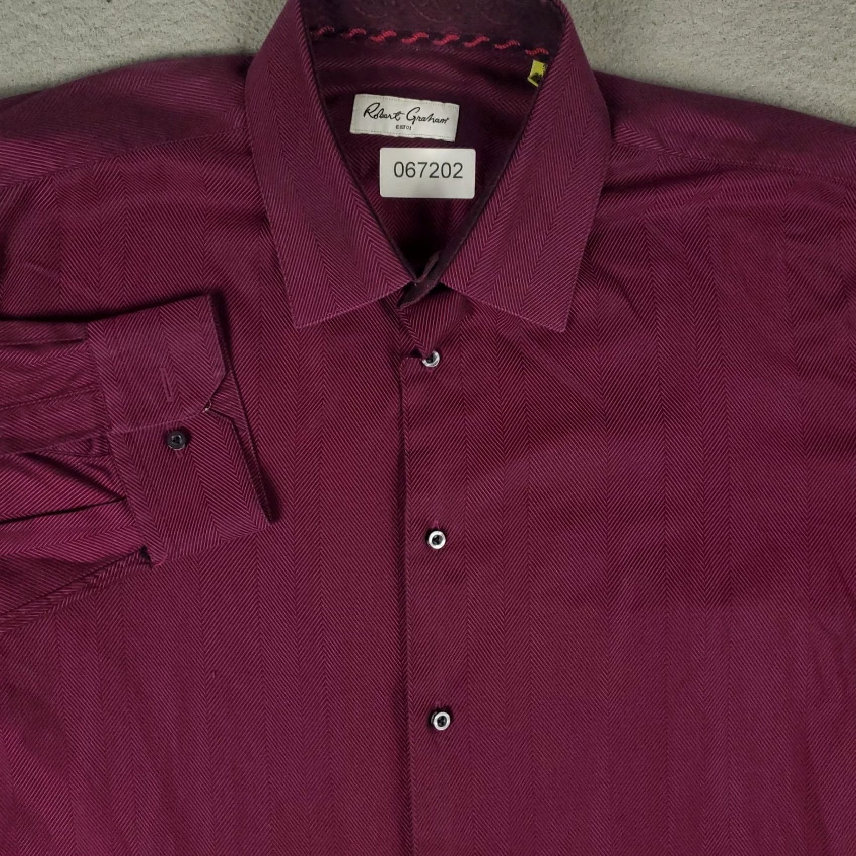 Robert Graham Robert Graham Shirt Mens Size 18 Purple 34/35 Big Button Up Long Sleeve Shirt Mens Regular Purple 19 in Collar Point Barrel Cuff Non-Iron Pockets Size US XXL / EU 58 / 5 - 2 Thumbnail