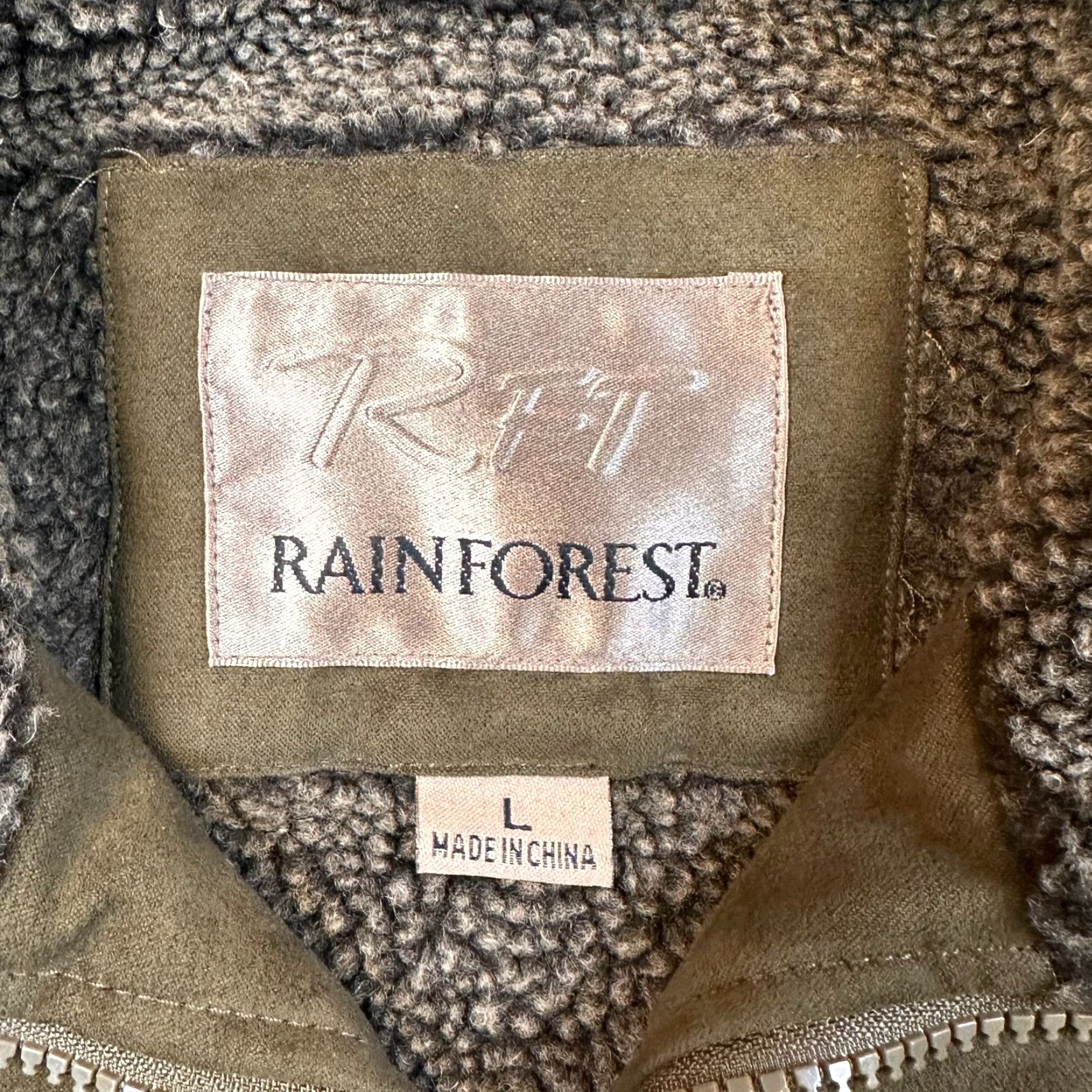 Olive Rainforest Vest Mens Large Olive Green Sherpa Lined Full Zip Pockets Size US L / EU 52-54 / 3 - 5 Thumbnail