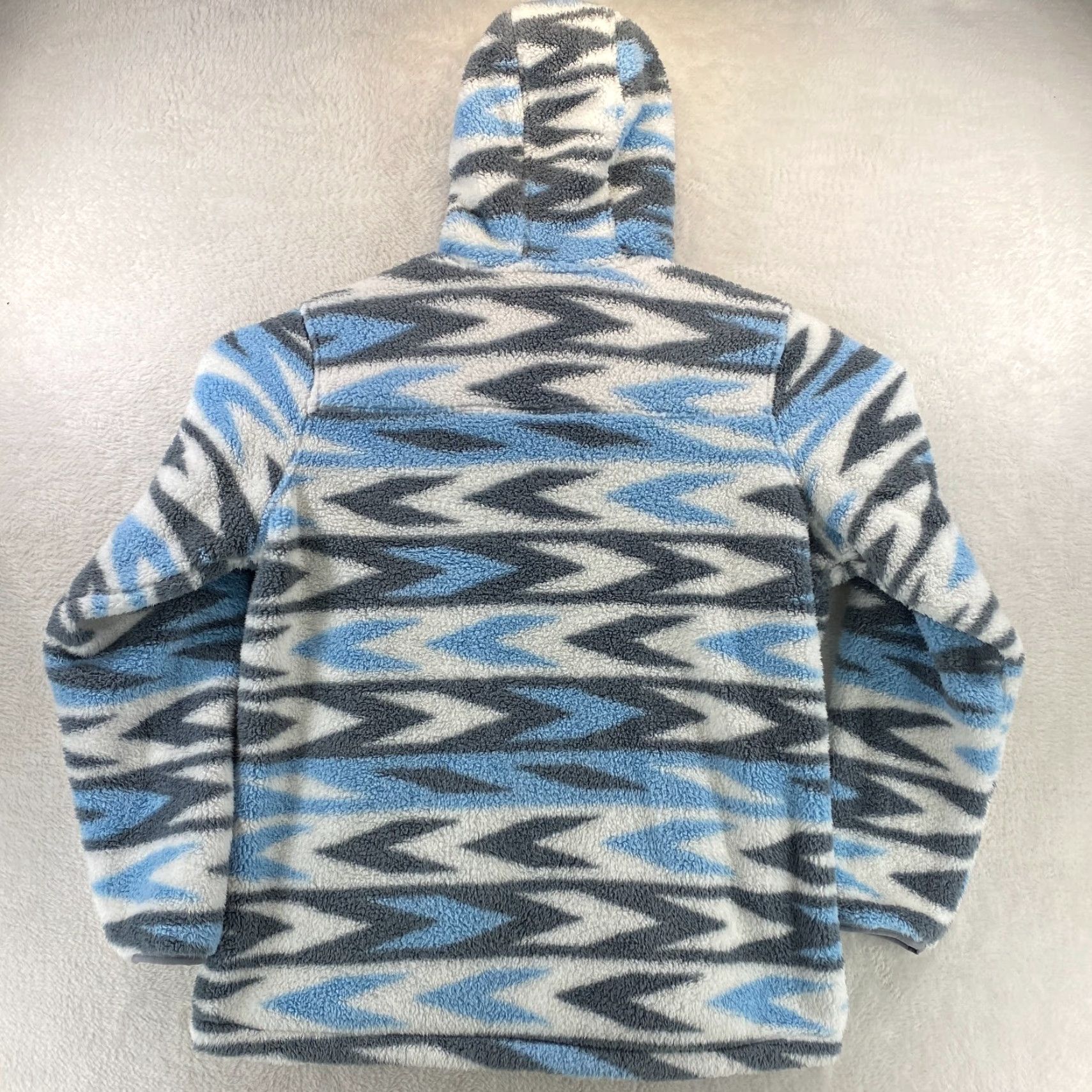 The North Face VINTAGE The North Face Hooded Pullover Shirt XL Blue White Gray 3/4 Zip Pockets Sherpa Fleece Womens Size XL / US 12-14 / IT 48-50 - 2 Thumbnail