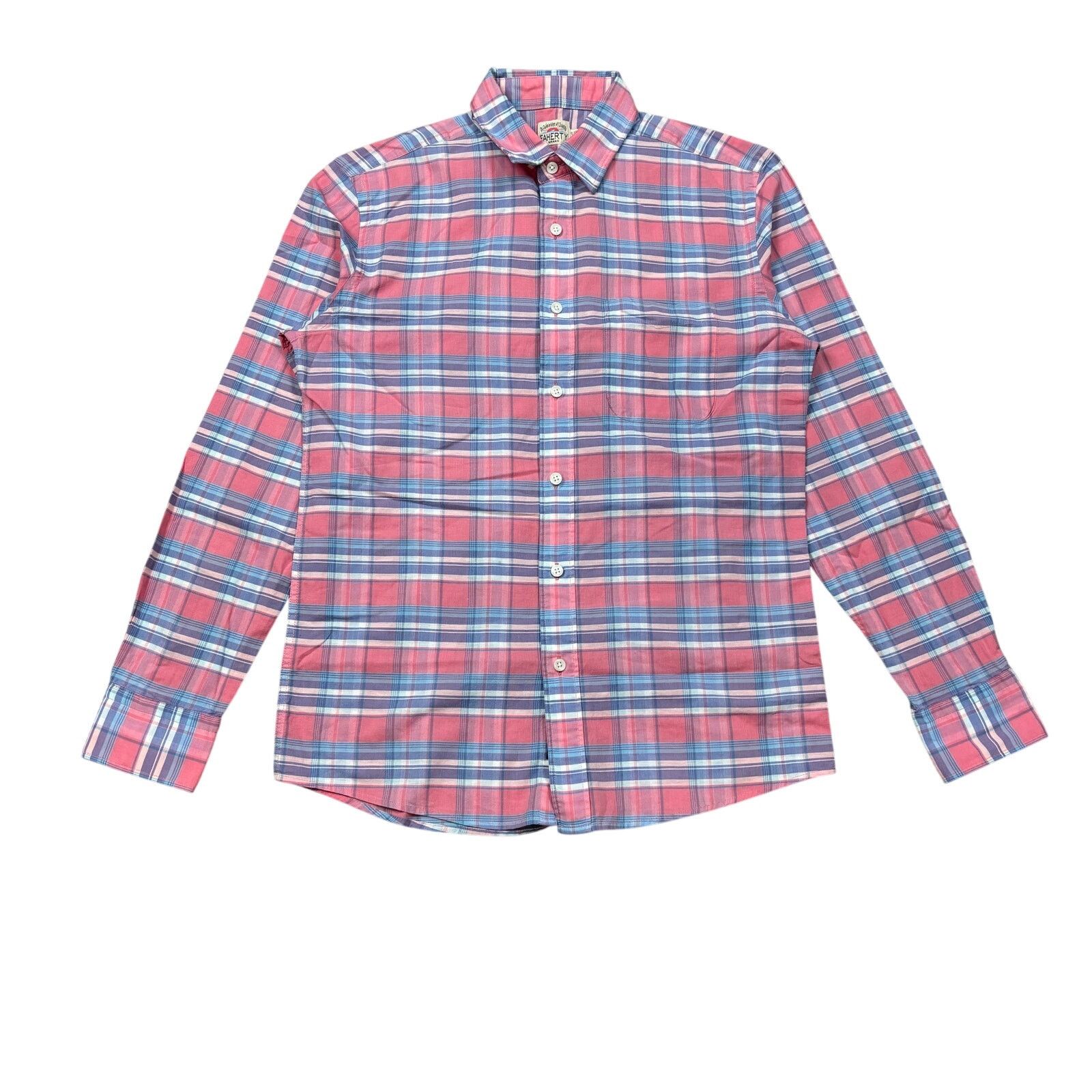 Faherty Faherty Cloud Summer Cotton Linen Blend Plaid Shirt Men's S Size US S / EU 44-46 / 1 - 1 Thumbnail