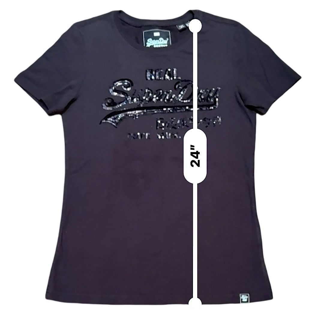 Superdry SUPERDRY Vintage Logo SZ 4 Black on Black Sequin T-Shirt Size S / US 4 / IT 40 - 3 Thumbnail