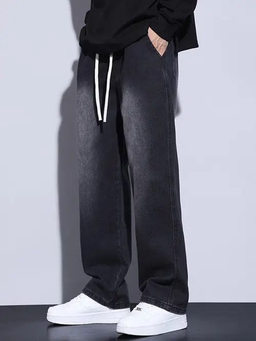 Other Loose-Fit Black Denim Pants with Drawstring Size US 32 / EU 48 - 1 Thumbnail