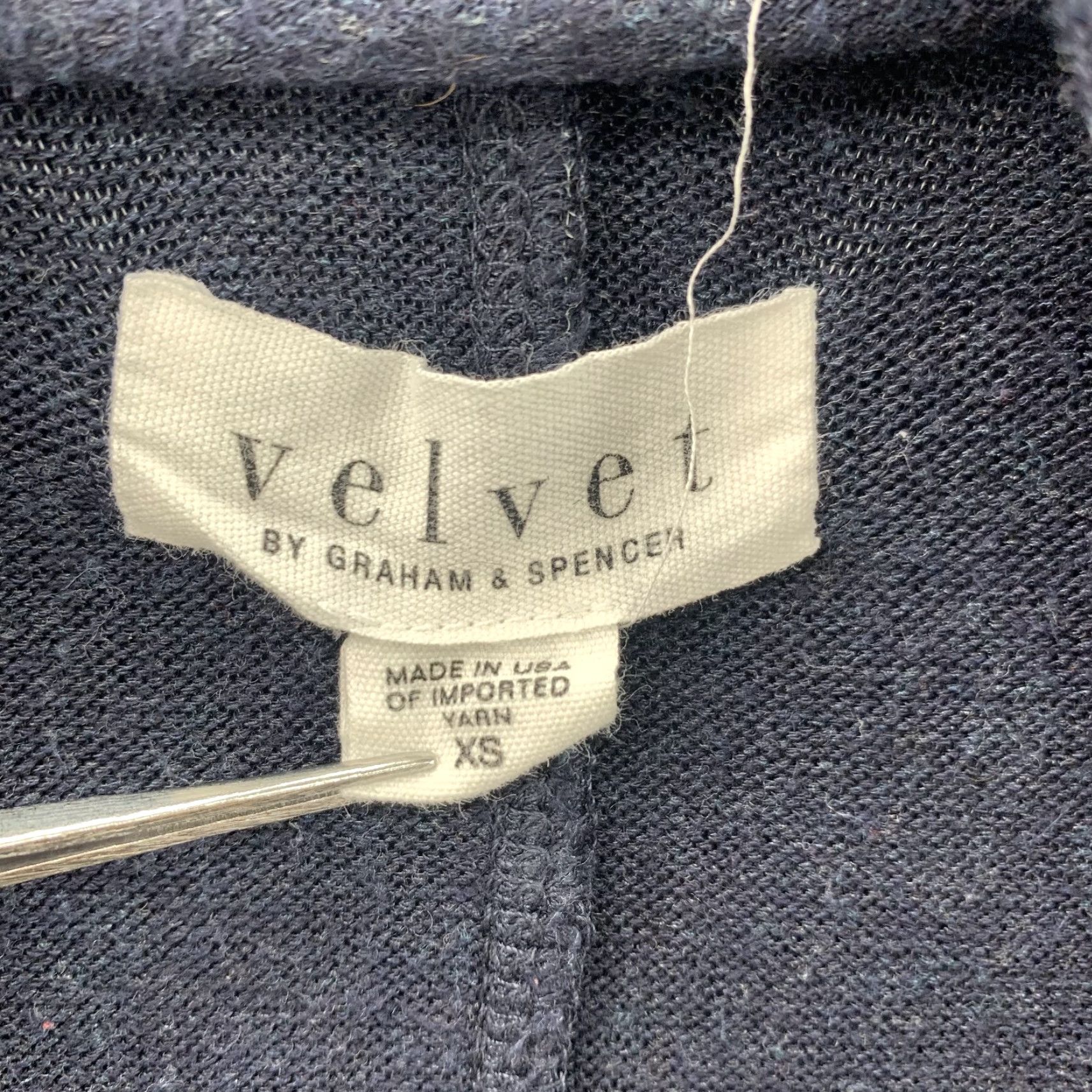 Velvet Velvet by Graham & Spencer Cardigan Women XS Hood Wrap Boho Academia Blue Size XS / US 0-2 / IT 36-38 - 2 Thumbnail