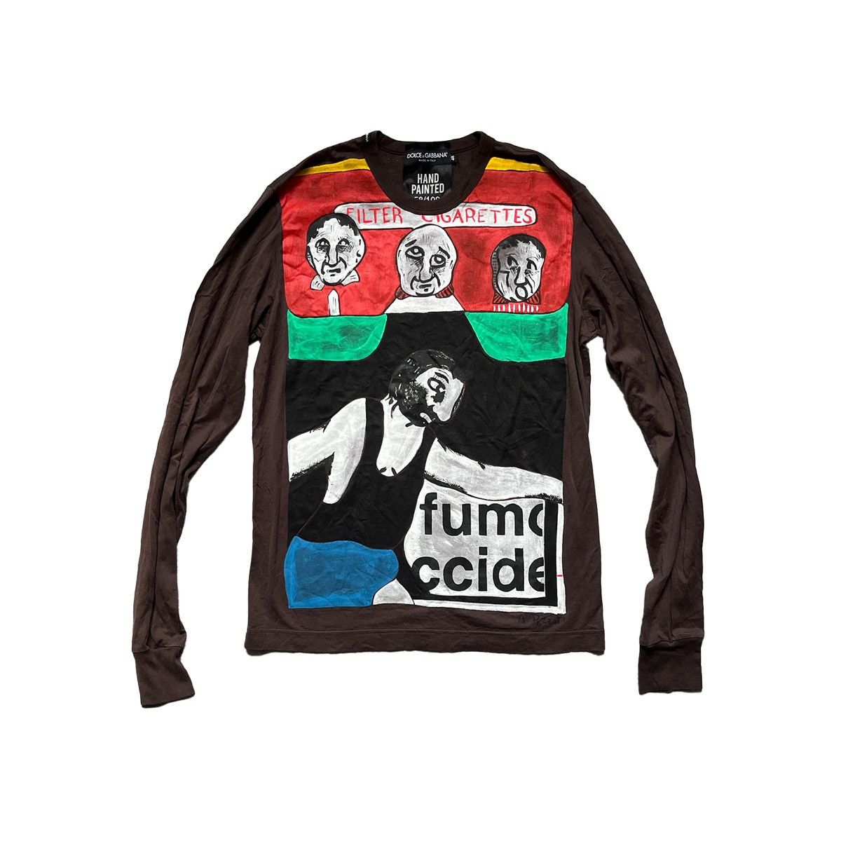 image of Dolce Gabbana Handpainted Tee in Black, Men's (Size Medium)