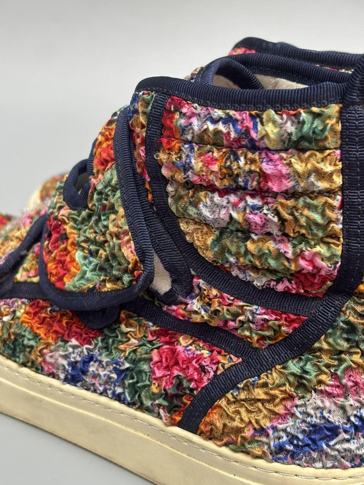 Raf Simons S/S 2013 Raf Simons Velcro Floral High Top Sneakers Size US 7 / EU 40 - 10 Thumbnail