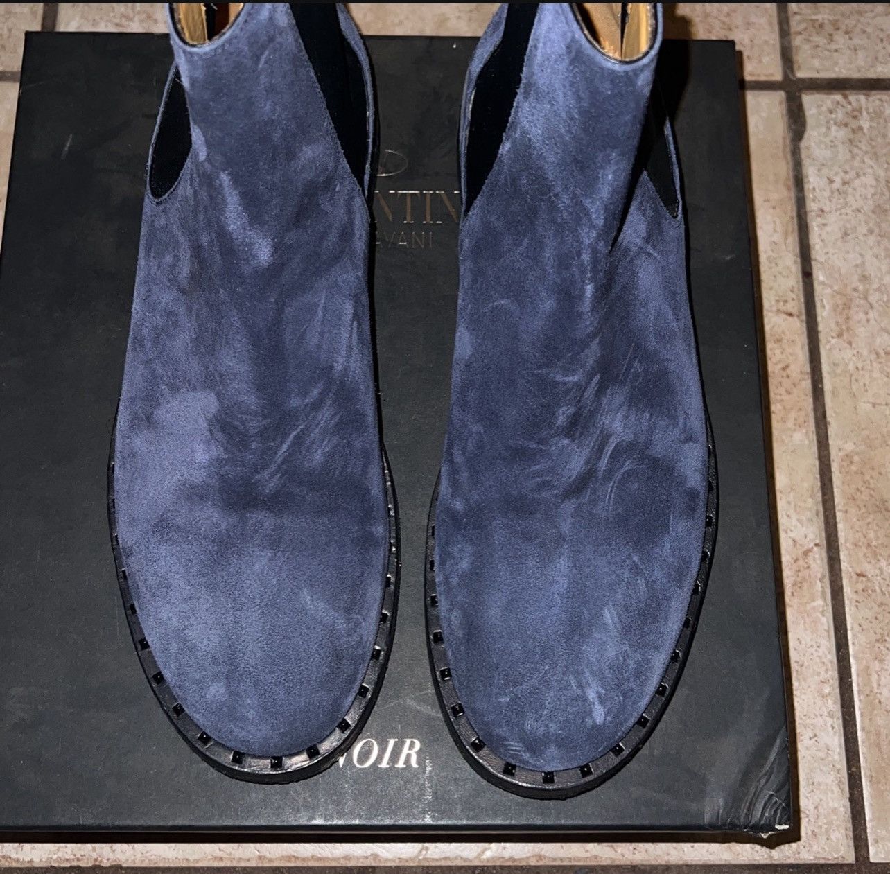 Valentino Valentino Navy Blue Suede Boots/Shoes Size US 9.5 / EU 42-43 - 3 Thumbnail