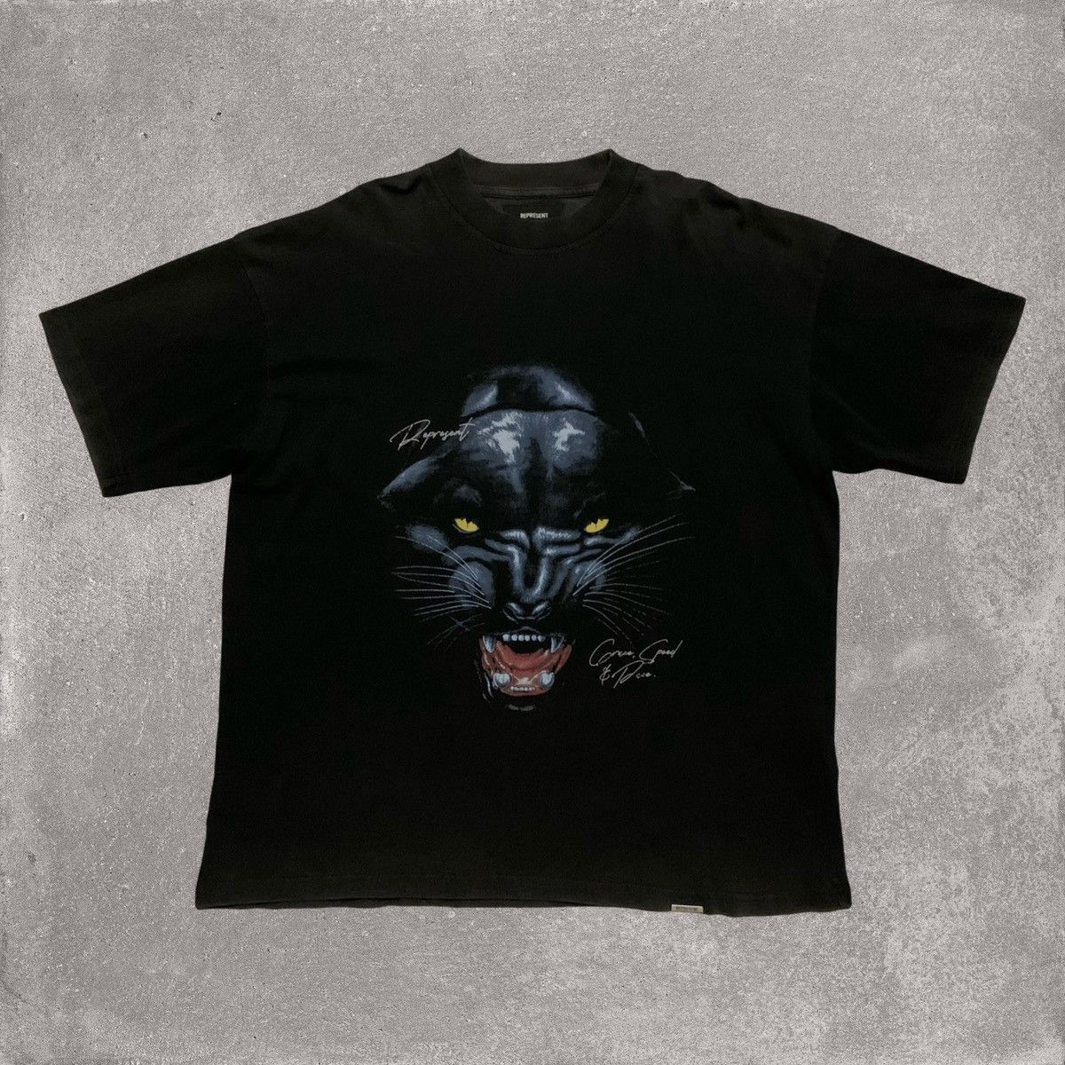 Represent Small Jaguar Vintage Black Tee