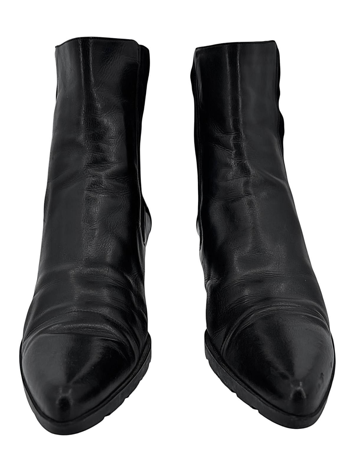 Prada Stivaletti Prada neri in pelle con tacco kitten heel – TG 39 Size US 9 / IT 39 - 2 Thumbnail