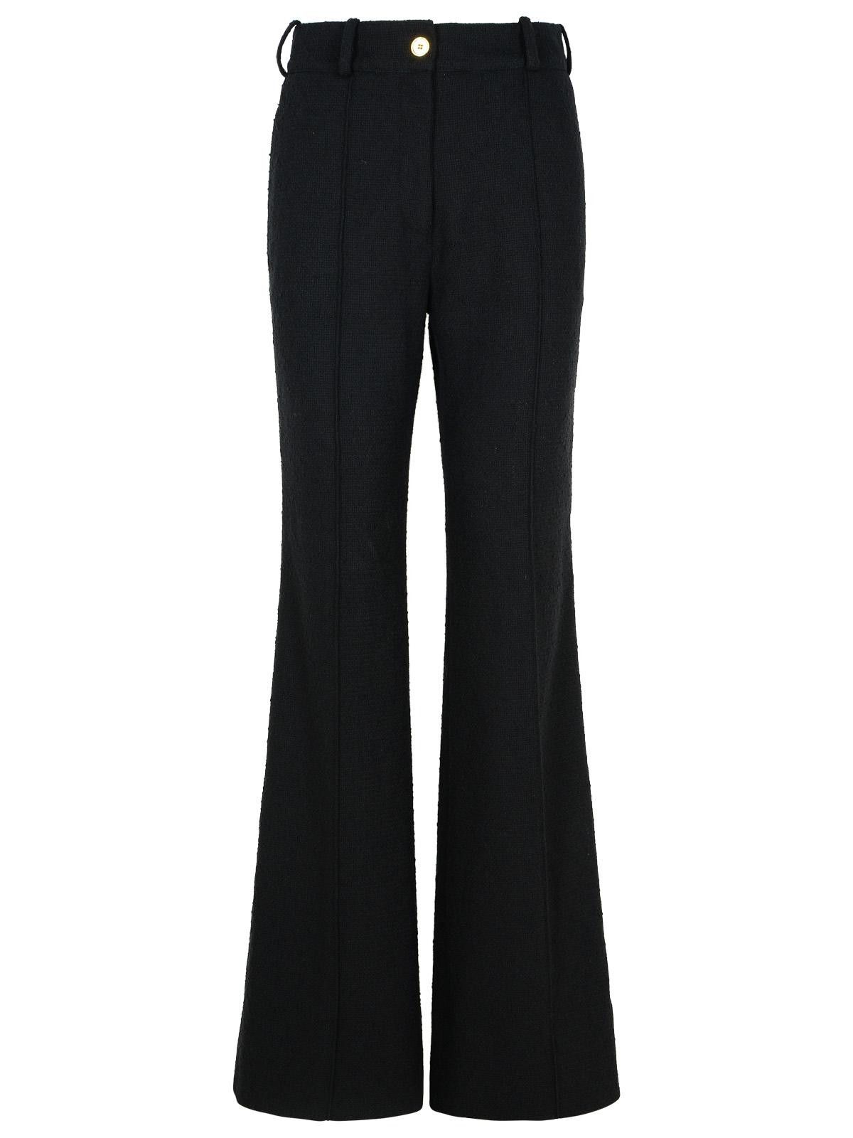 Patou PATOU Black Wool Blend Flare Pants Size 26" / US 2 / IT 38 - 1 Thumbnail
