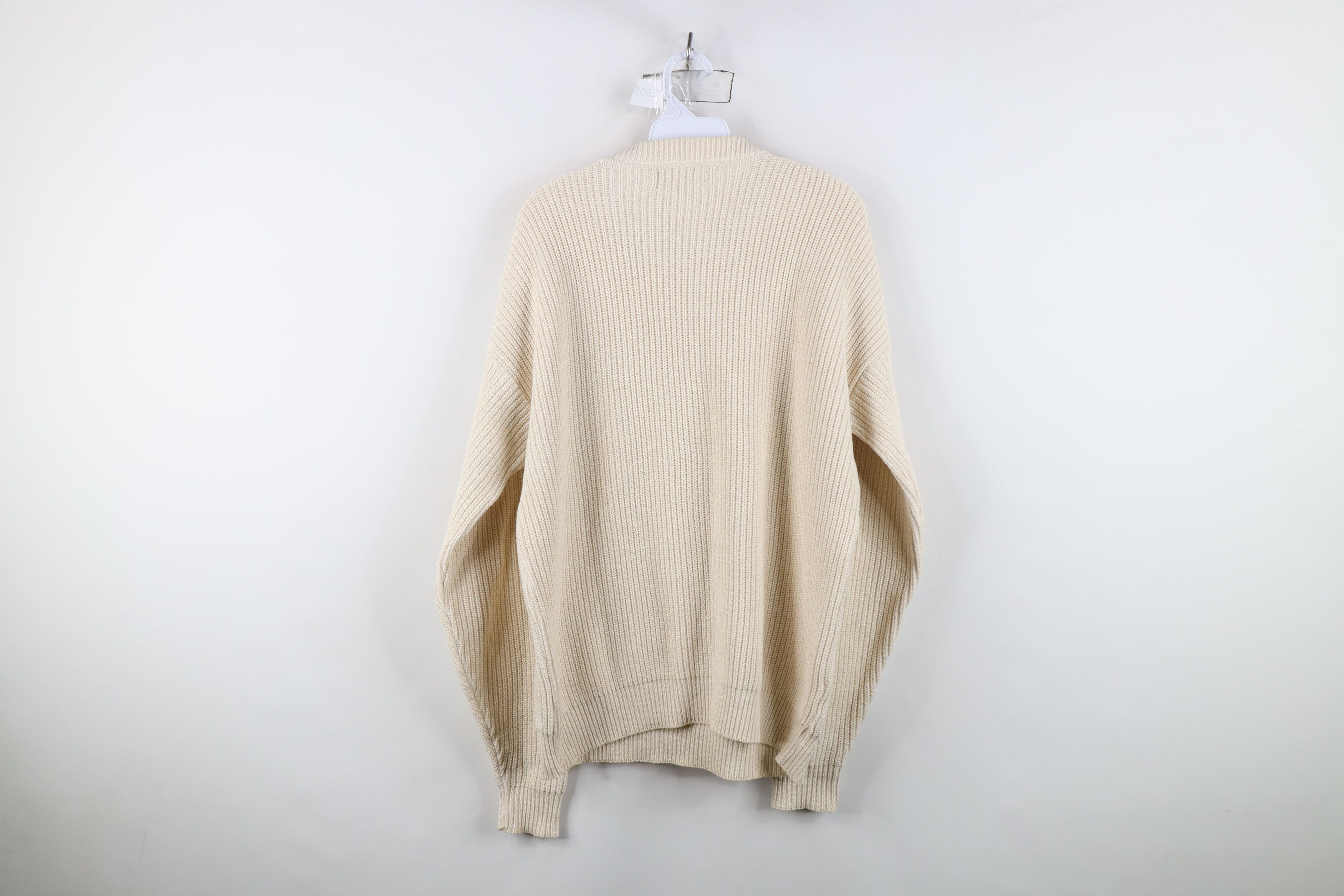 Vintage Vintage 80s 90s Streetwear Ribbed Knit Sweater BeigeUSA Size US XL / EU 56 / 4 - 12 Thumbnail