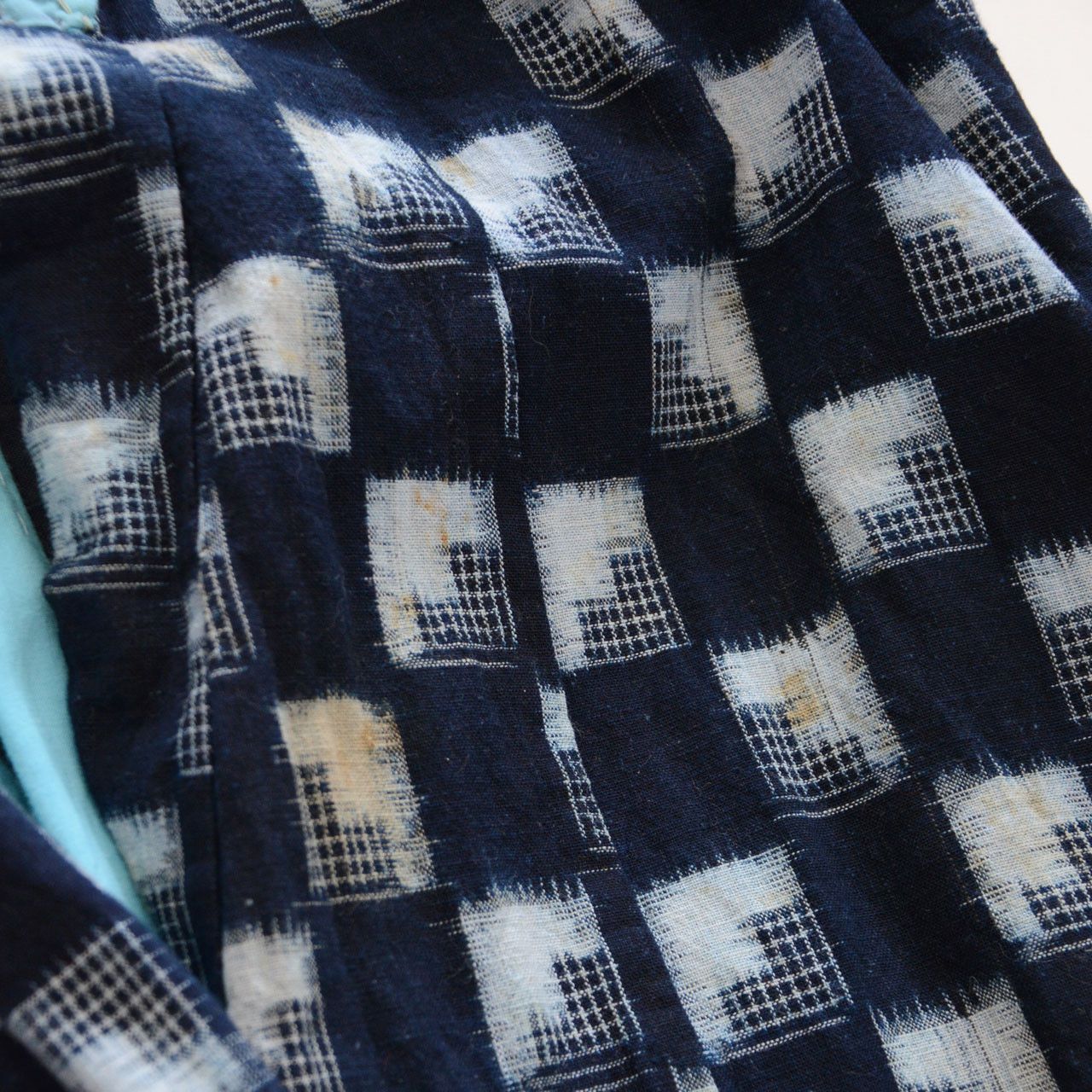Other Japanese Vintage Indigo Kasuri Kimono Robe Handmade Remake Size US XS / EU 42 / 0 - 9 Thumbnail