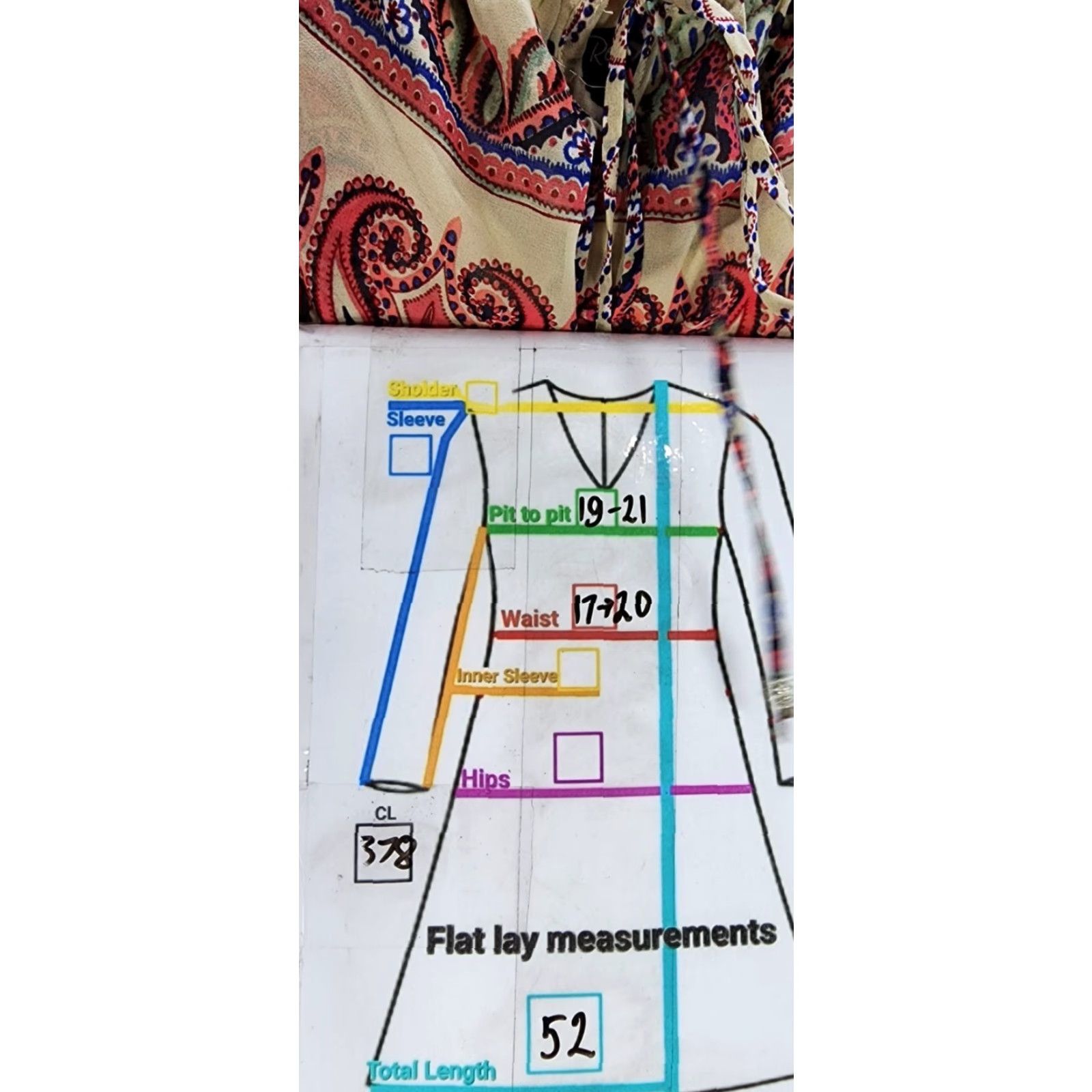 Vintage Love Reign Off the Shoulder Long Flare Ruffle Dress Beige Red Paisley Floral L NWT Lip? No—keep words exact. Size L / US 10 / IT 46 - 2 Thumbnail