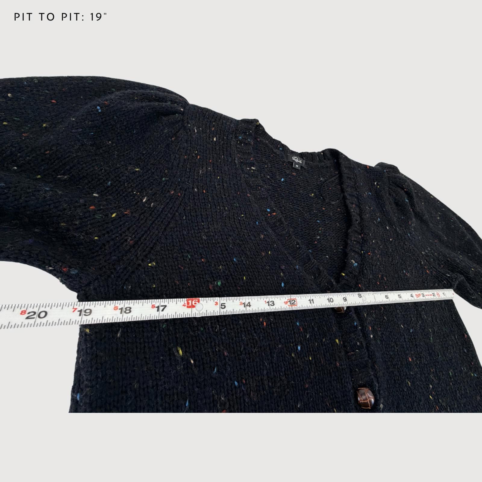 Rails Rails Cardigan Isla Puff Sleeve Wool Confetti Black M Size M / US 6-8 / IT 42-44 - 7 Thumbnail