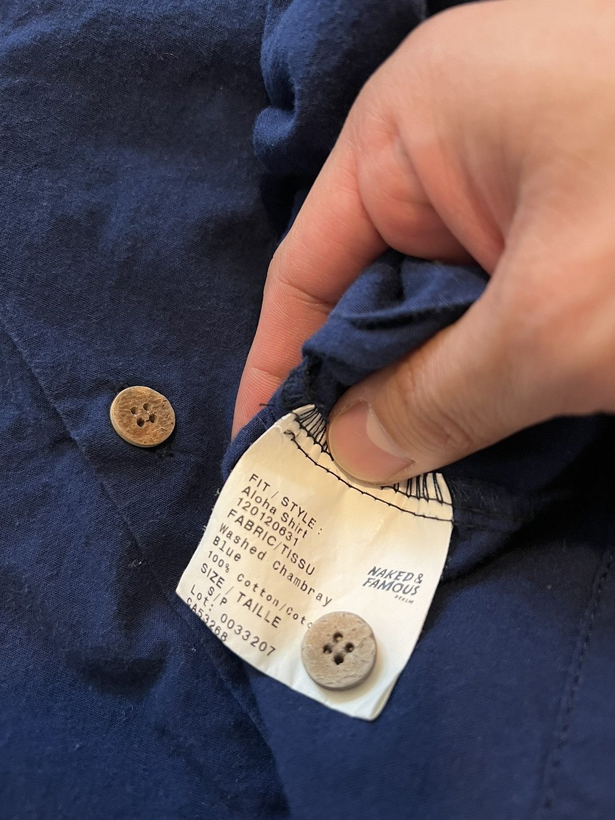 Naked & Famous N&F Aloha Shirt (Washes Chambray Blue) Size US S / EU 44-46 / 1 - 3 Thumbnail