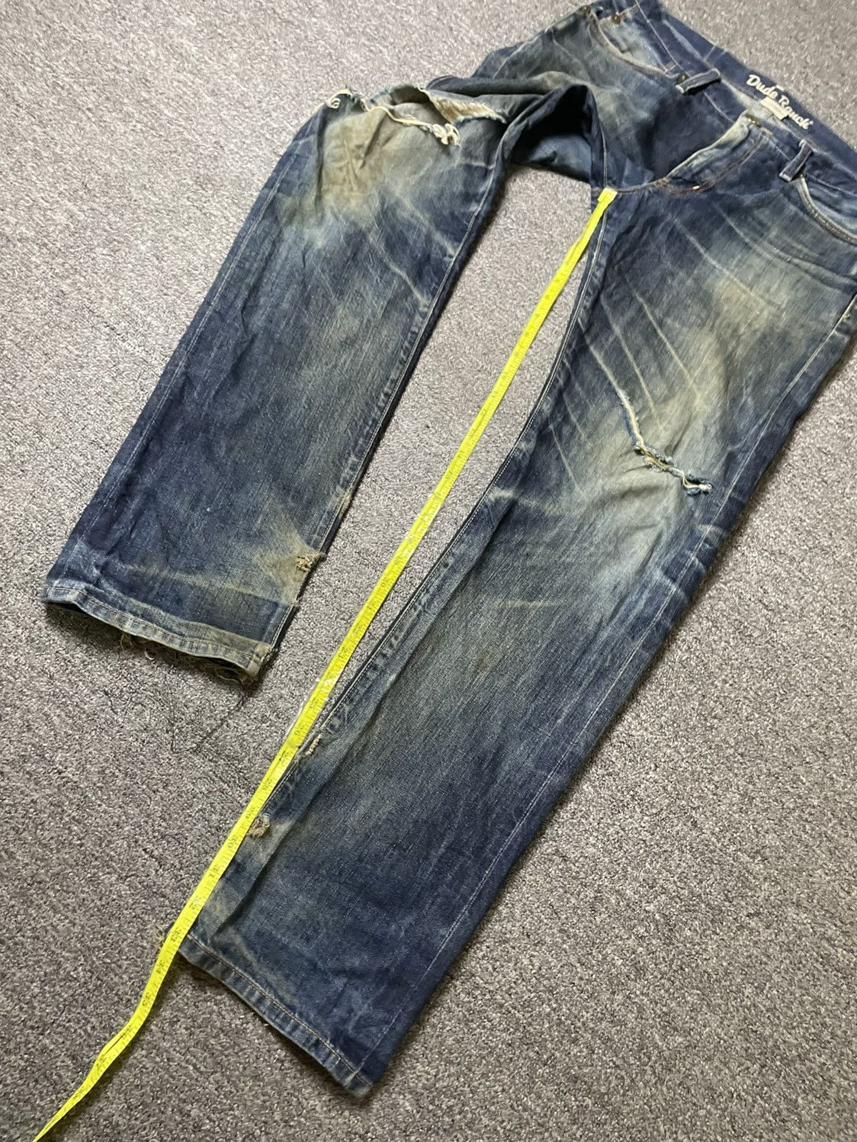Japanese Brand × Vintage Vintage DUDE RANCH Distressed Denim Ripped Jeans (117) Size US 35 - 6 Thumbnail