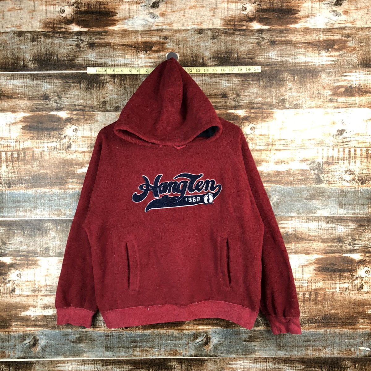 Hang Ten × Vintage Hang Ten vintage spell out Red Hoodie #A2508 Size US M / EU 48-50 / 2 - 1 Thumbnail