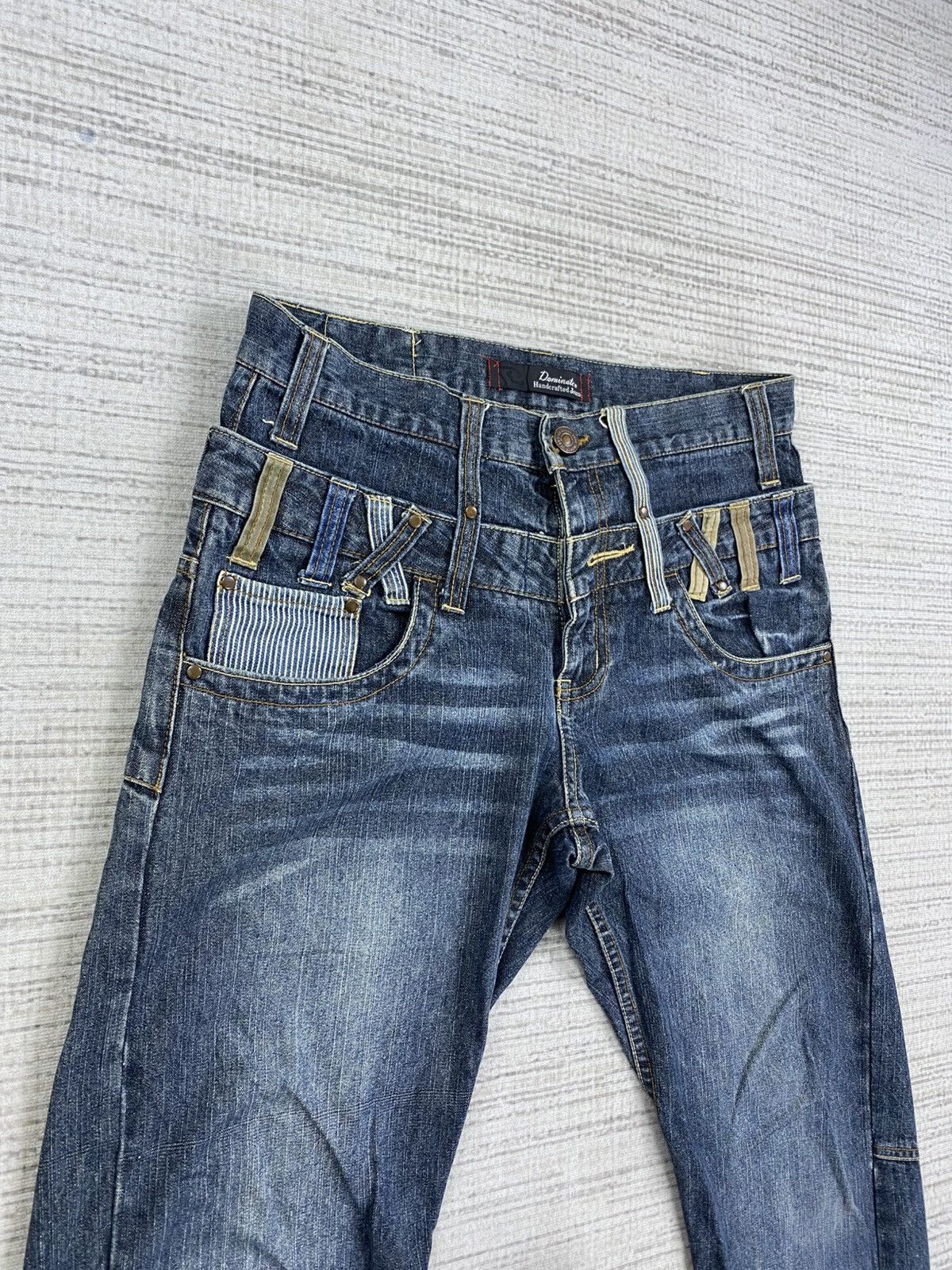 Le Grande Bleu (L.G.B.) × Vintage Vintage Dominated Handcrafted Jeans Double Waist Pants Size US 31 - 10 Thumbnail