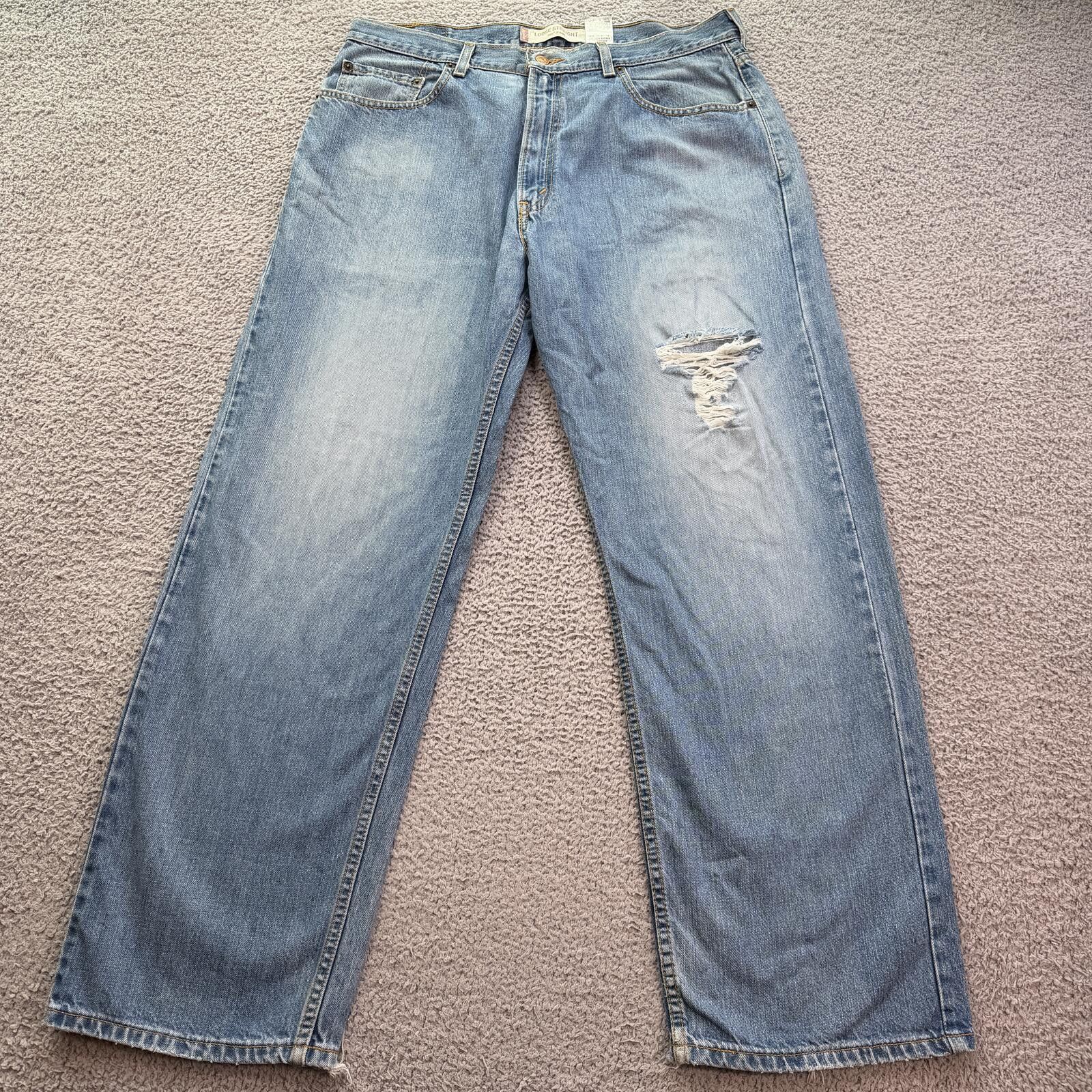 Levi's Levis 569 Loose Straight Jeans Mens 36x32 Light Wash Baggy Size US 36 / EU 52 - 1 Thumbnail