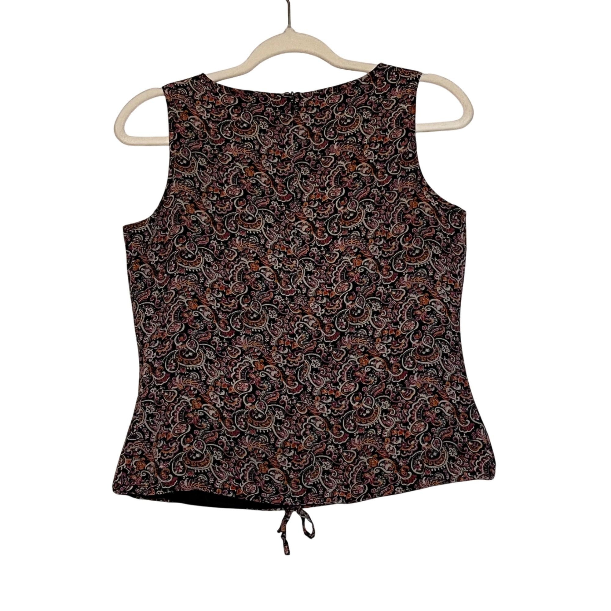 Other Versatile Vtg Silk Brown S Shell Paisley Top Quiet Luxury, G Size S / US 4 / IT 40 - 4 Thumbnail