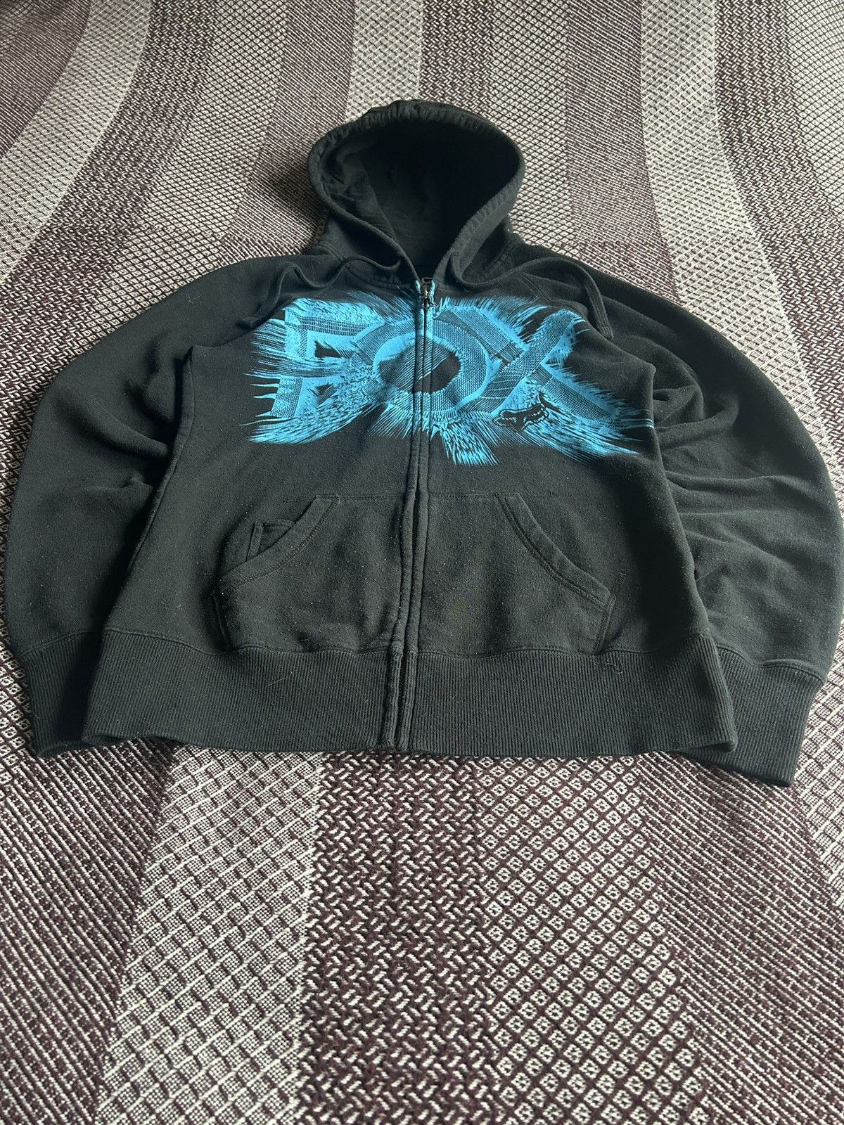 Fox Racing × Vintage FOX Big Logo Y2K Zip Up Hoodie Streetwear Size S Size S / US 4 / IT 40 - 3 Thumbnail
