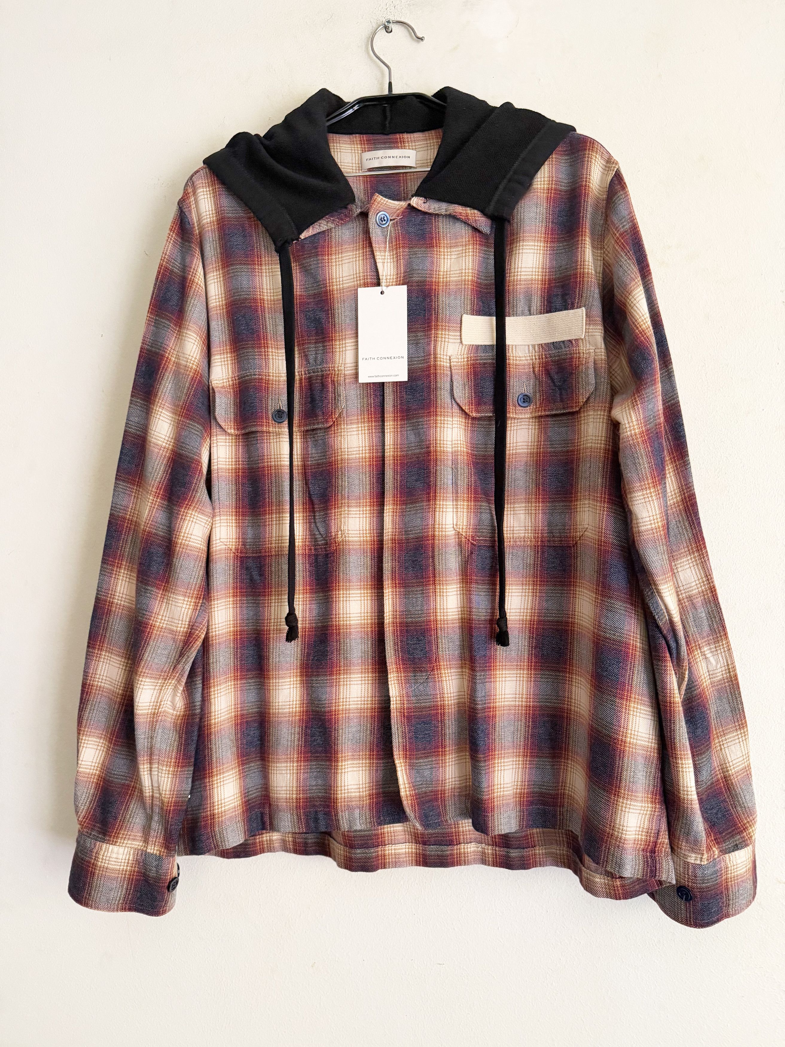 Faith Connexion Oversized Hooded Grunge Plaid Overshirt Size US XL / EU 56 / 4 - 2 Thumbnail