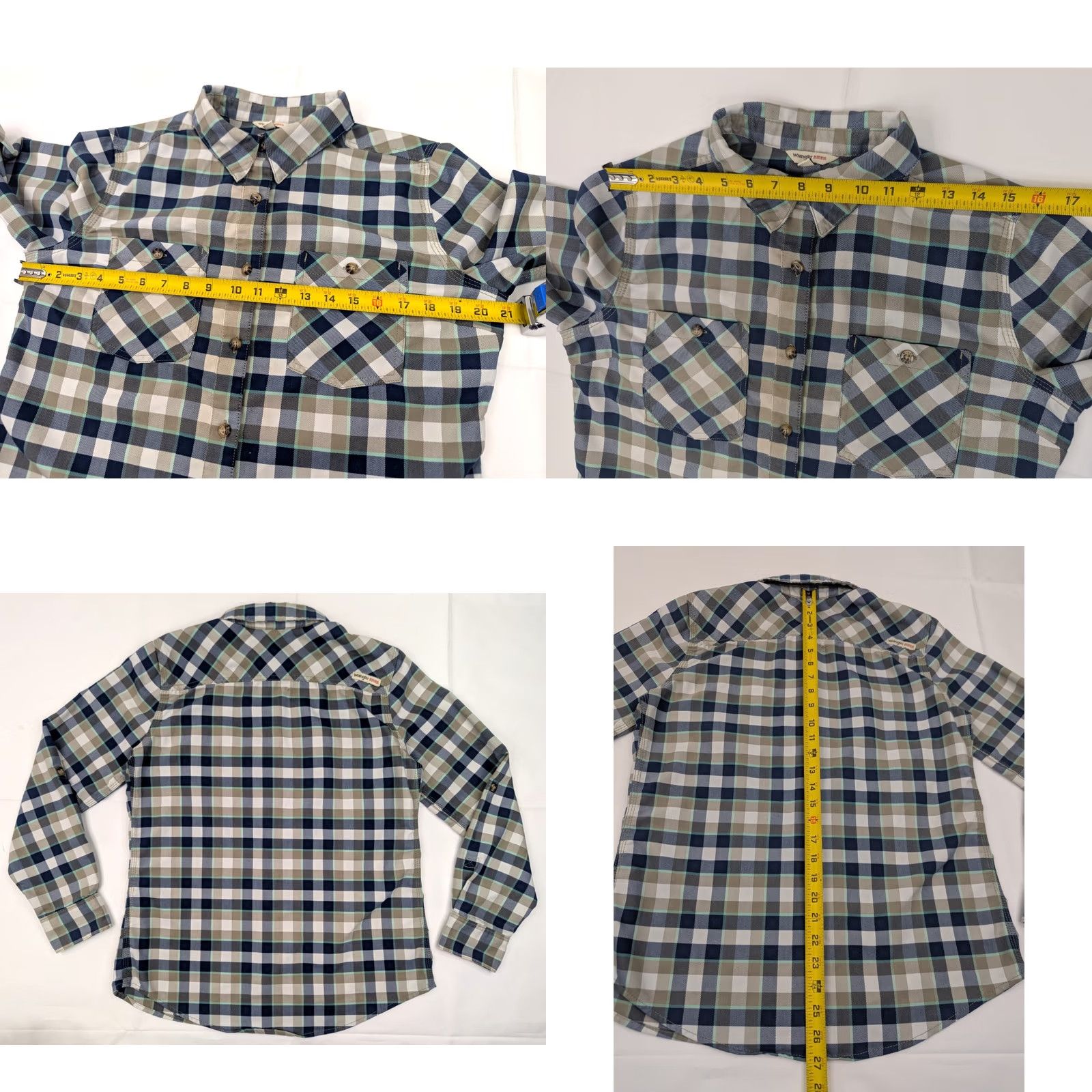 Wrangler Wrangler Shirt Lot x 3 Women S Plaid Button-Up Cotton Red Blue Gray Fall Winter Casual Workwear Size S / US 4 / IT 40 - 9 Thumbnail