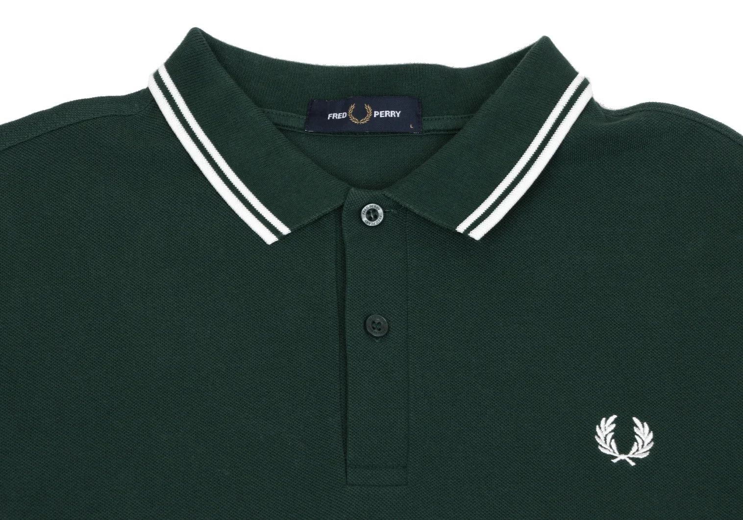Fred Perry Embroidered Cotton Polo Shirt in Green, Size L Size US L / EU 52-54 / 3 - 3 Thumbnail