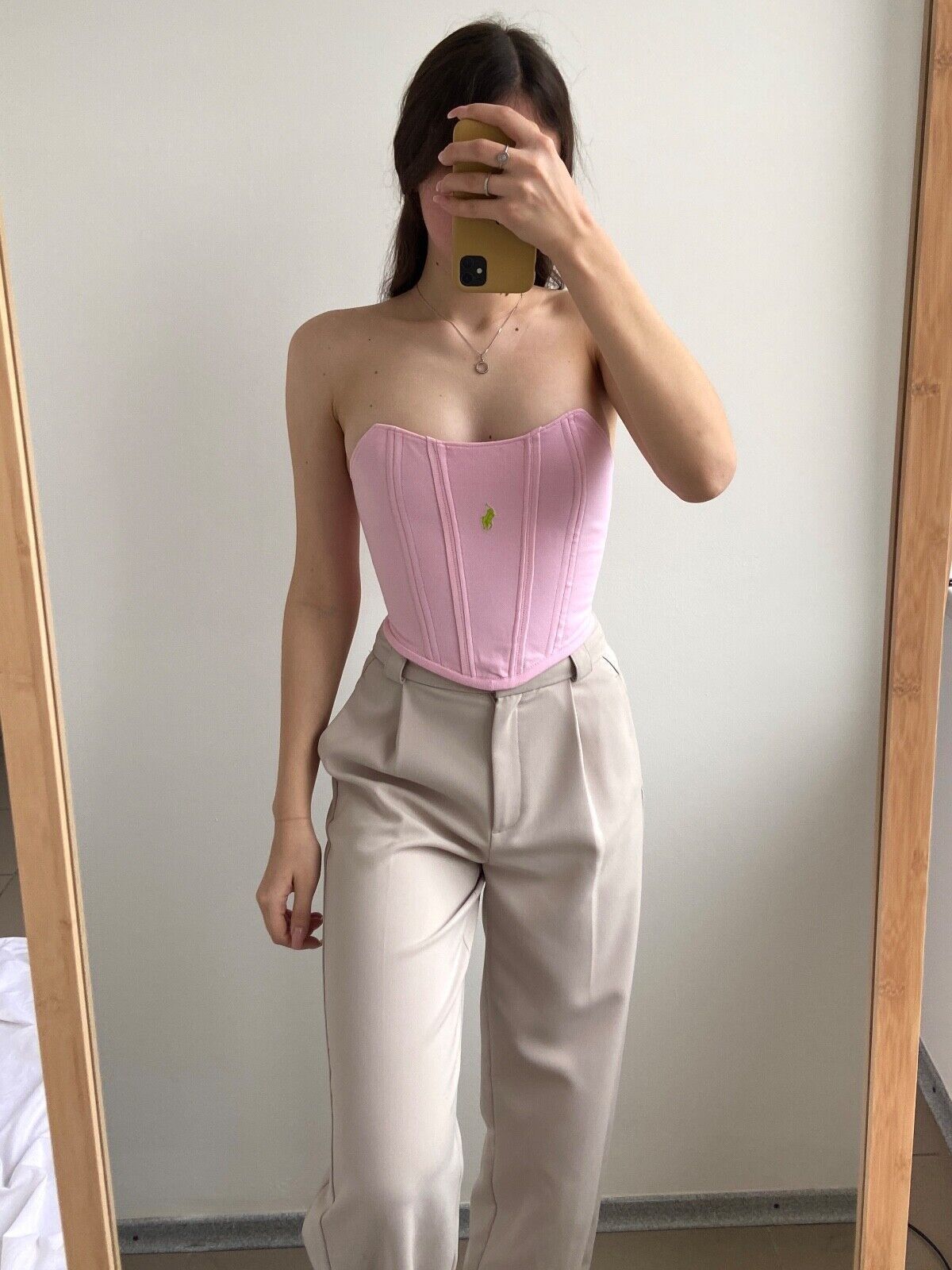 Handmade Handmade Polo Ralph Lauren Pink Women's Tank Crop Top Corset Size S / US 4 / IT 40 - 7 Thumbnail