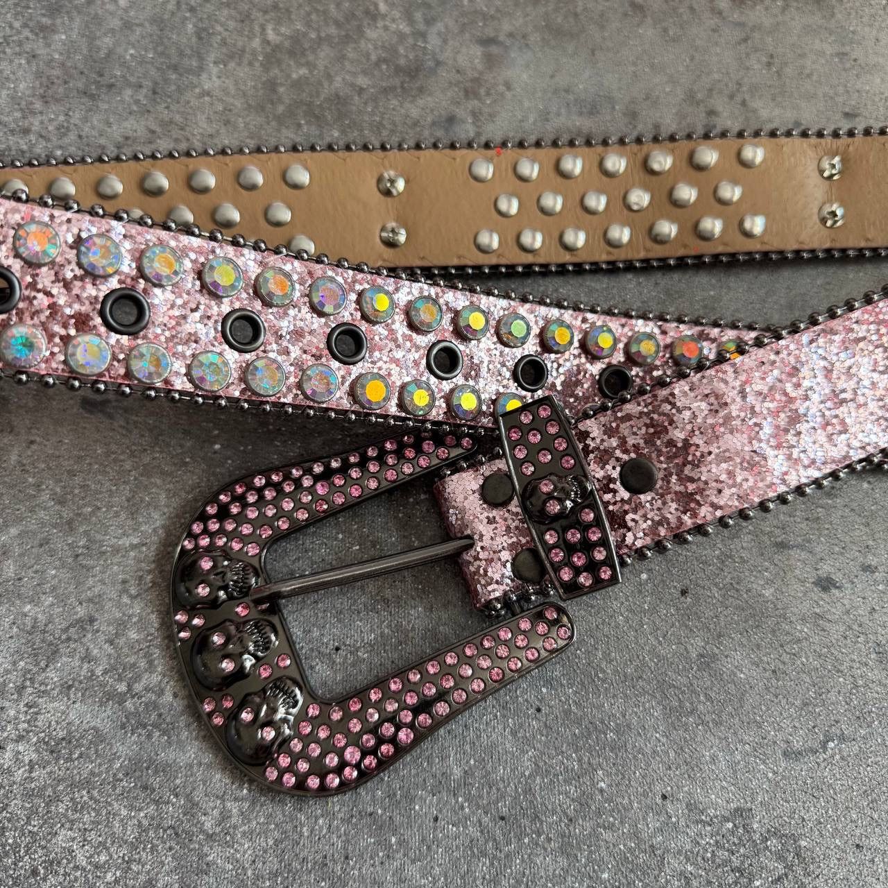 Other Opium Y2K Punk Rave BB Simon Style Shiny Faux Leather Belt Size ONE SIZE - 1 Thumbnail